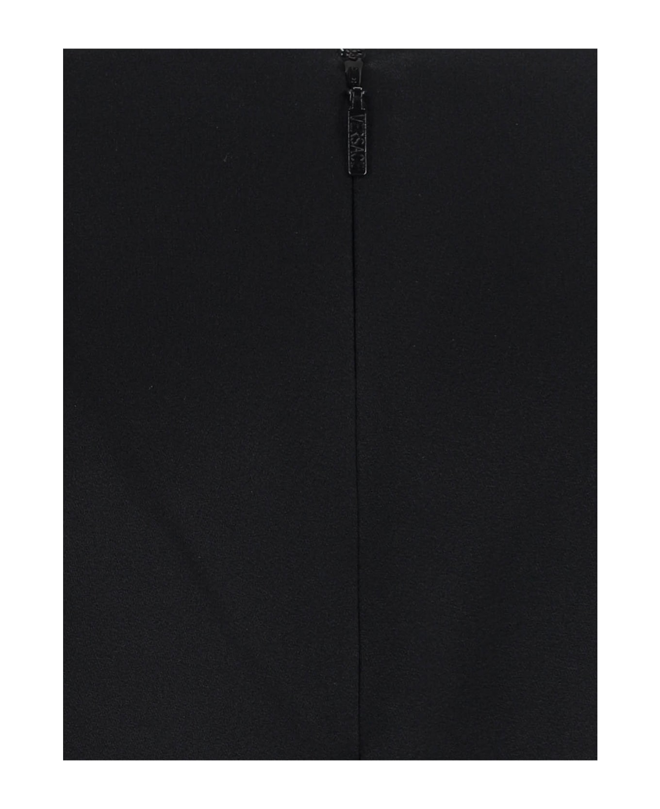 Versace 
safety Pin
 Flared Midi Skirt - Black