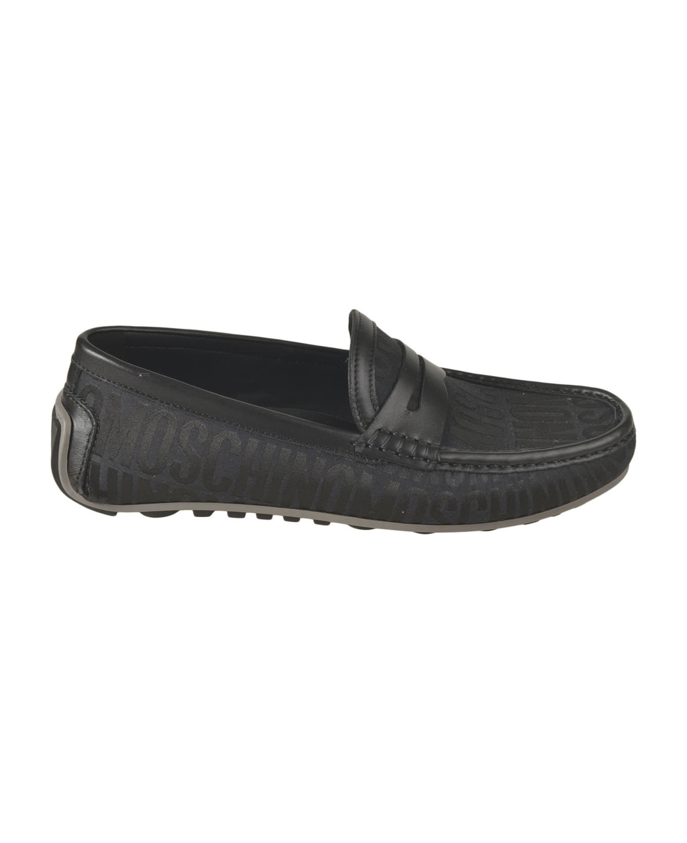 Moschino All-over Logo Loafers - Black