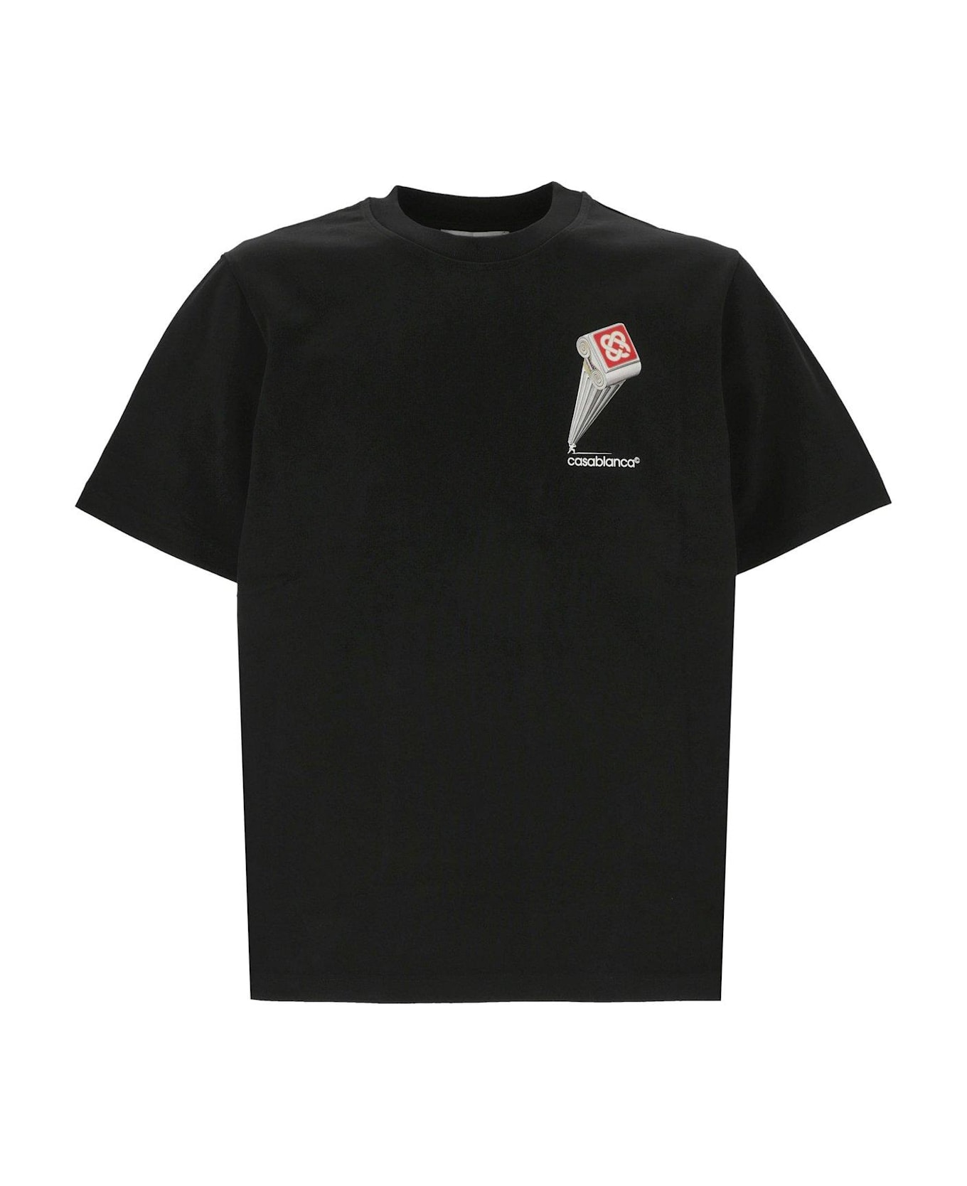 Casablanca Leaning Column Crewneck T-shirt - Black