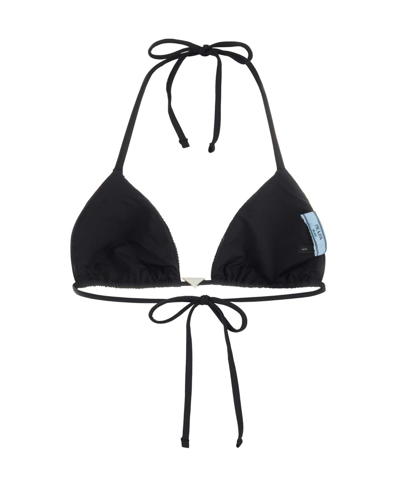 Prada Black Stretch Re-nylon Bikini Top - NERO