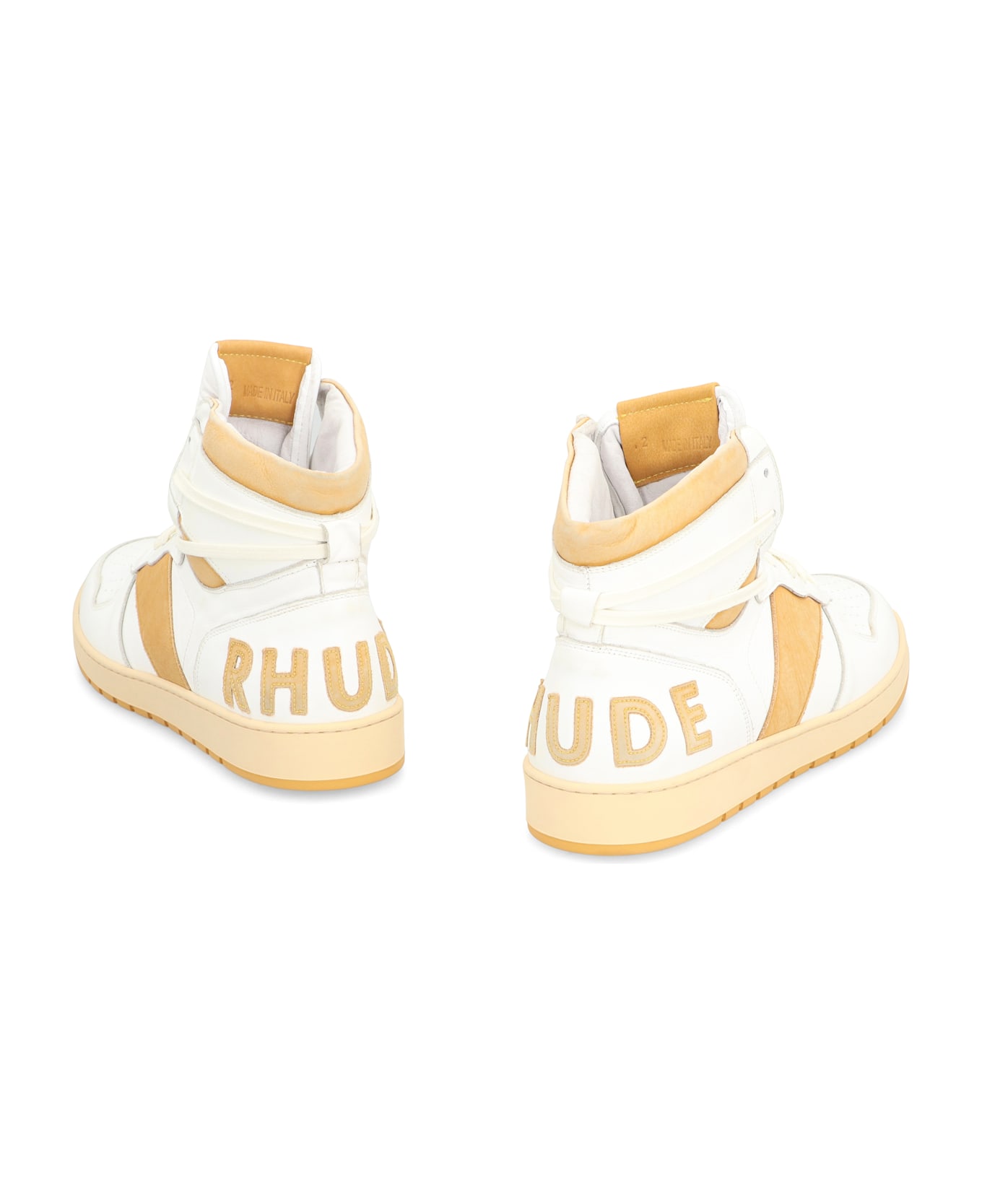 Rhude Rhecess Leather High-top Sneakers - White