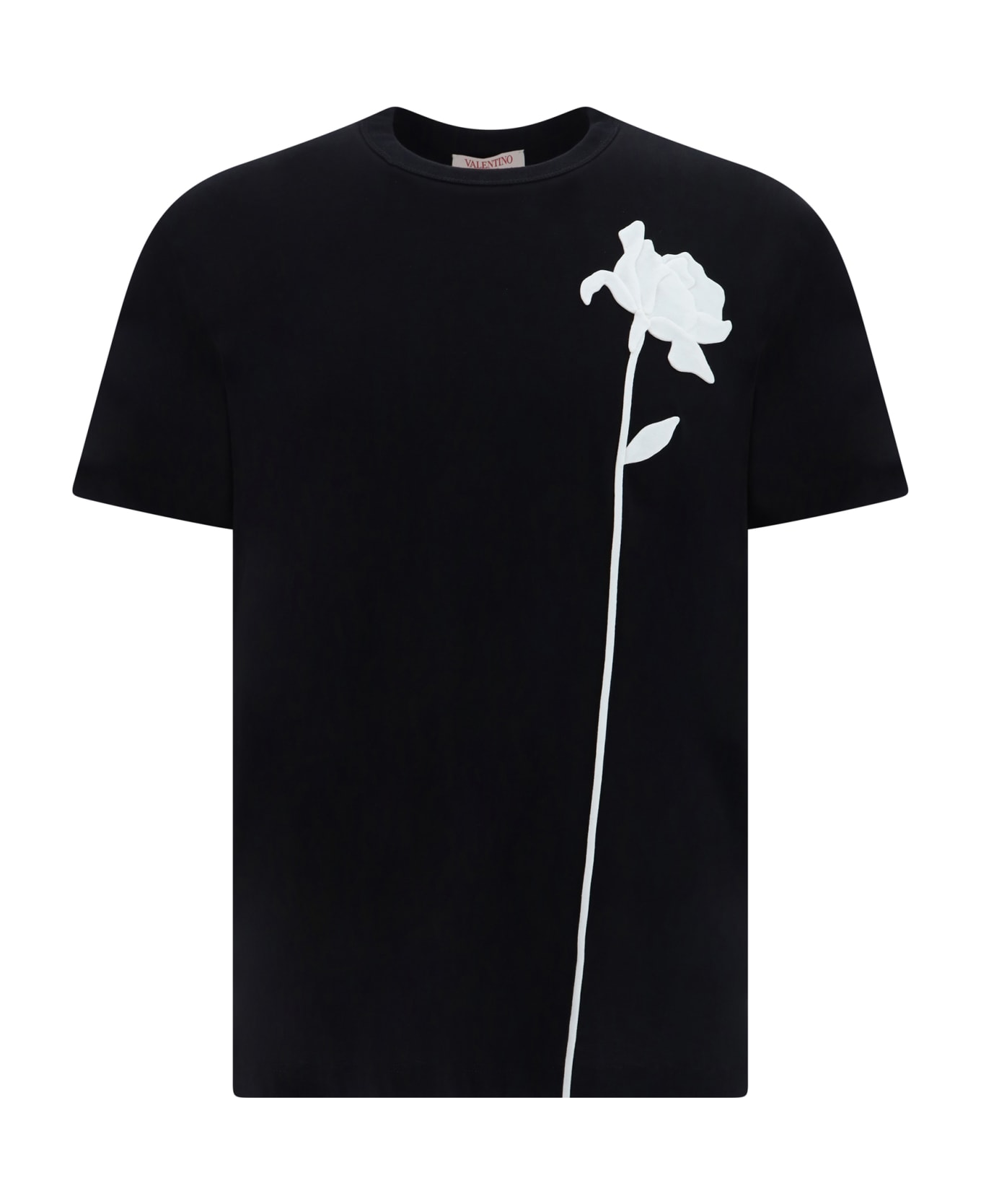Valentino Garavani Valentino Flower Embroidery T-shirt - Black