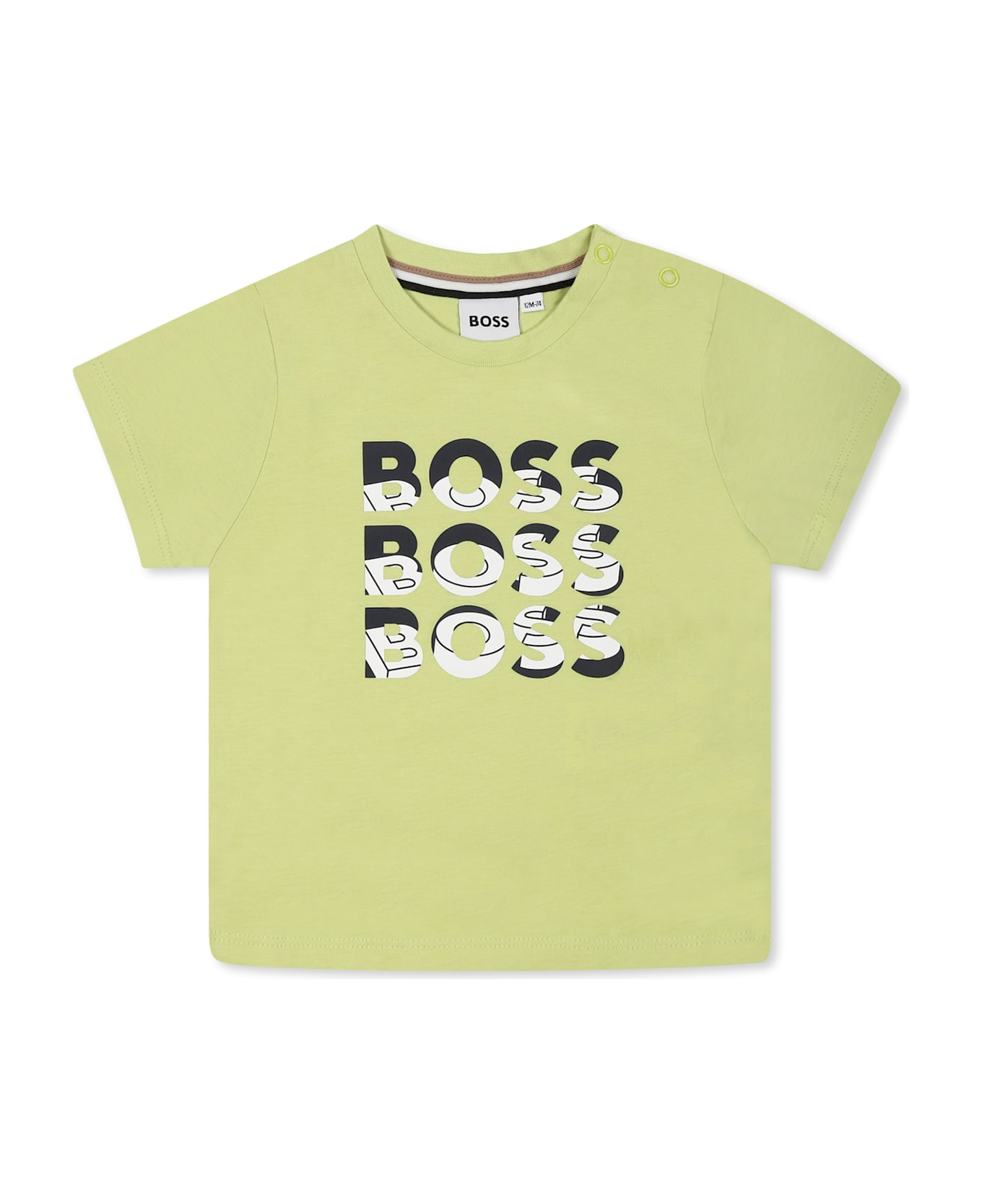Hugo Boss Green T-shirt For Baby Boy With Logo - Green