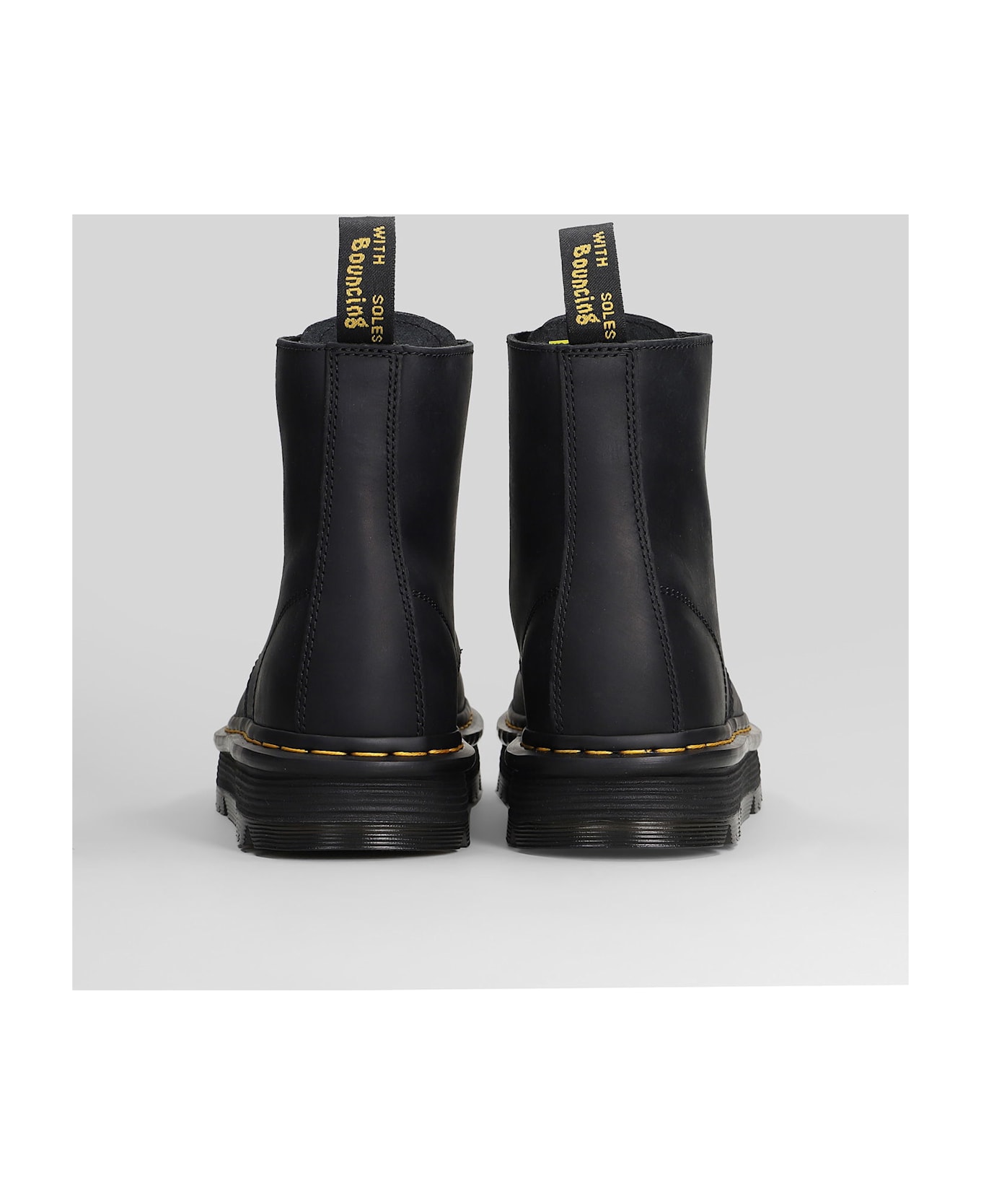 Dr. Martens Zebzag Lace Less Combat Boots In Black Leather - black