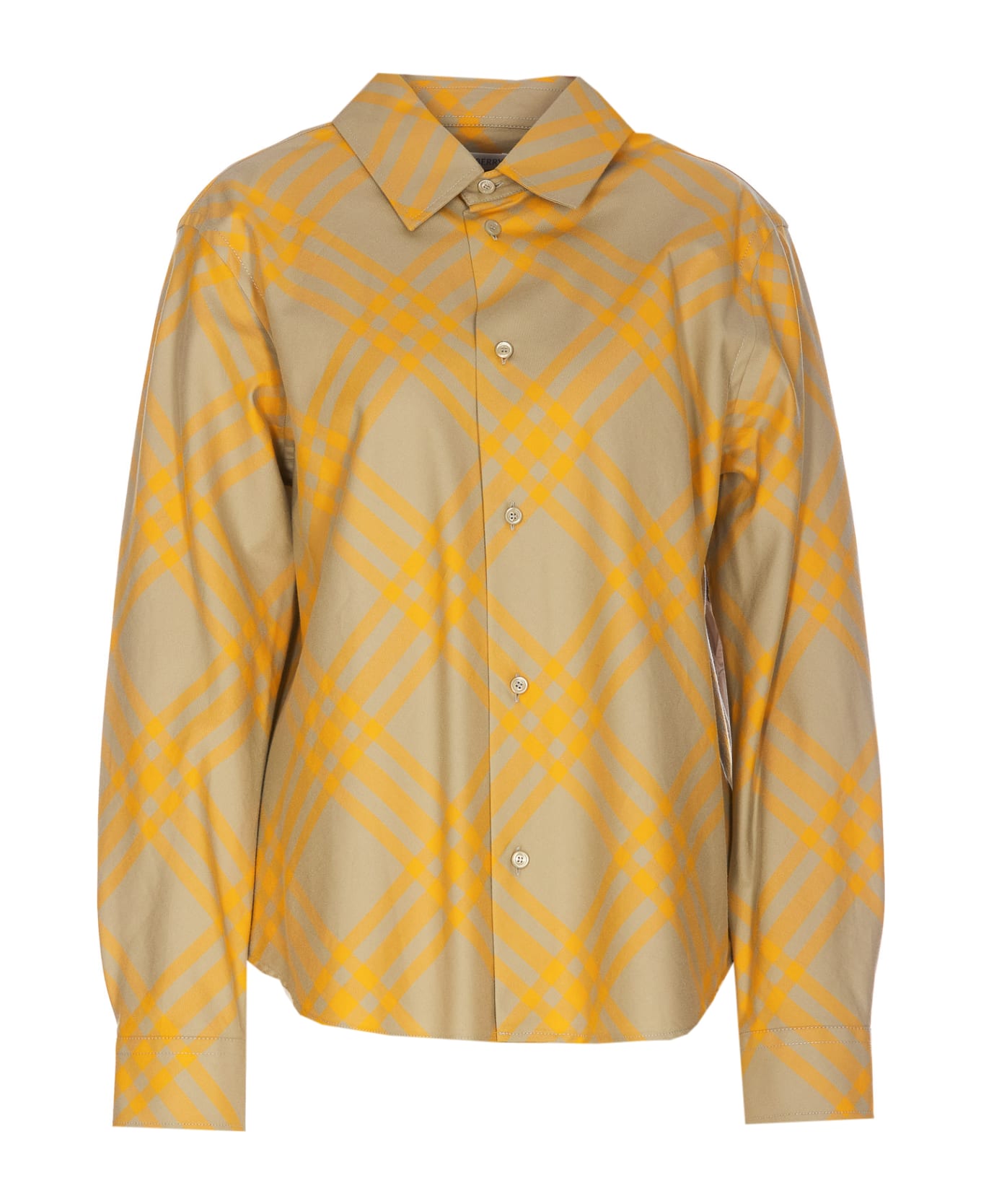 Burberry Check Motif Shirt - Yellow