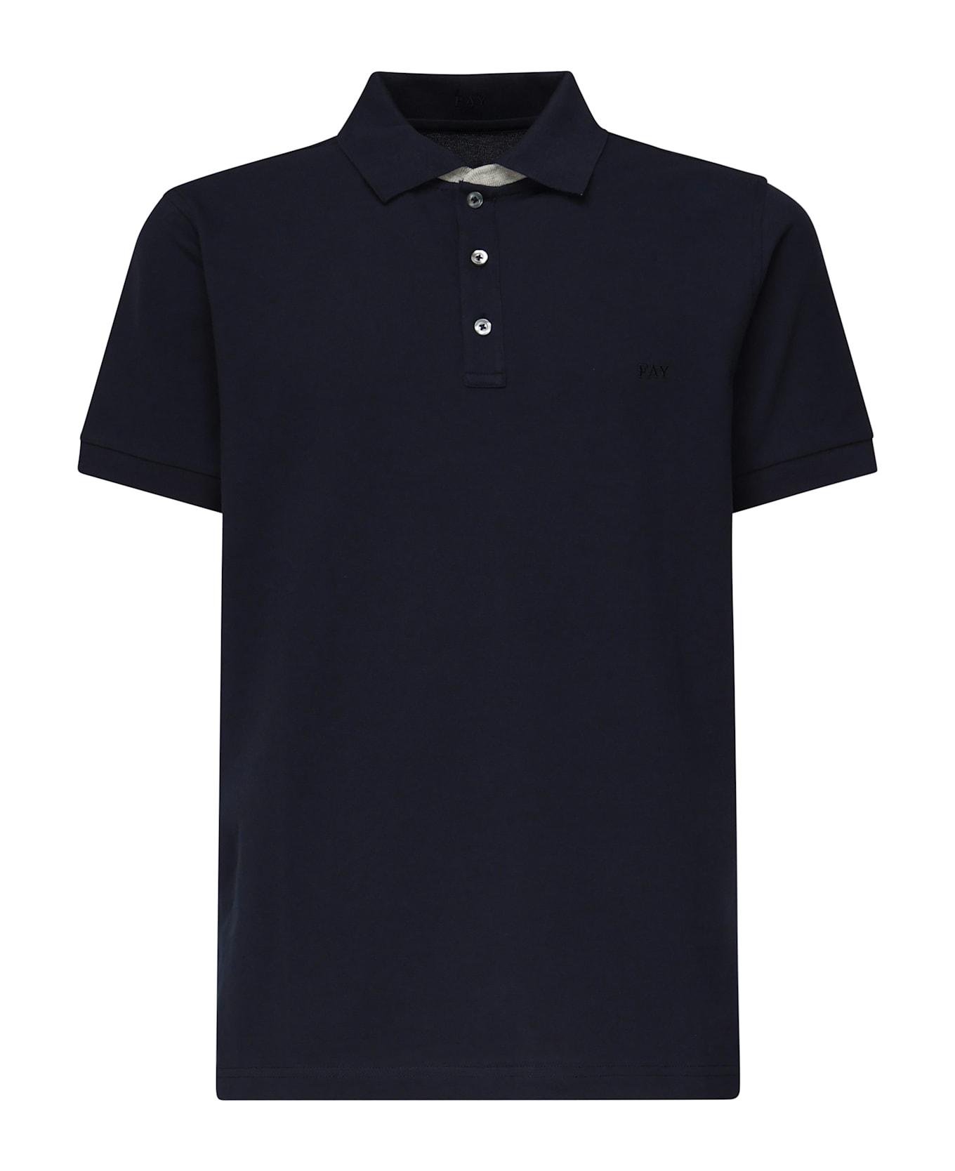 Fay Polo Db Collar Piquet - Blue