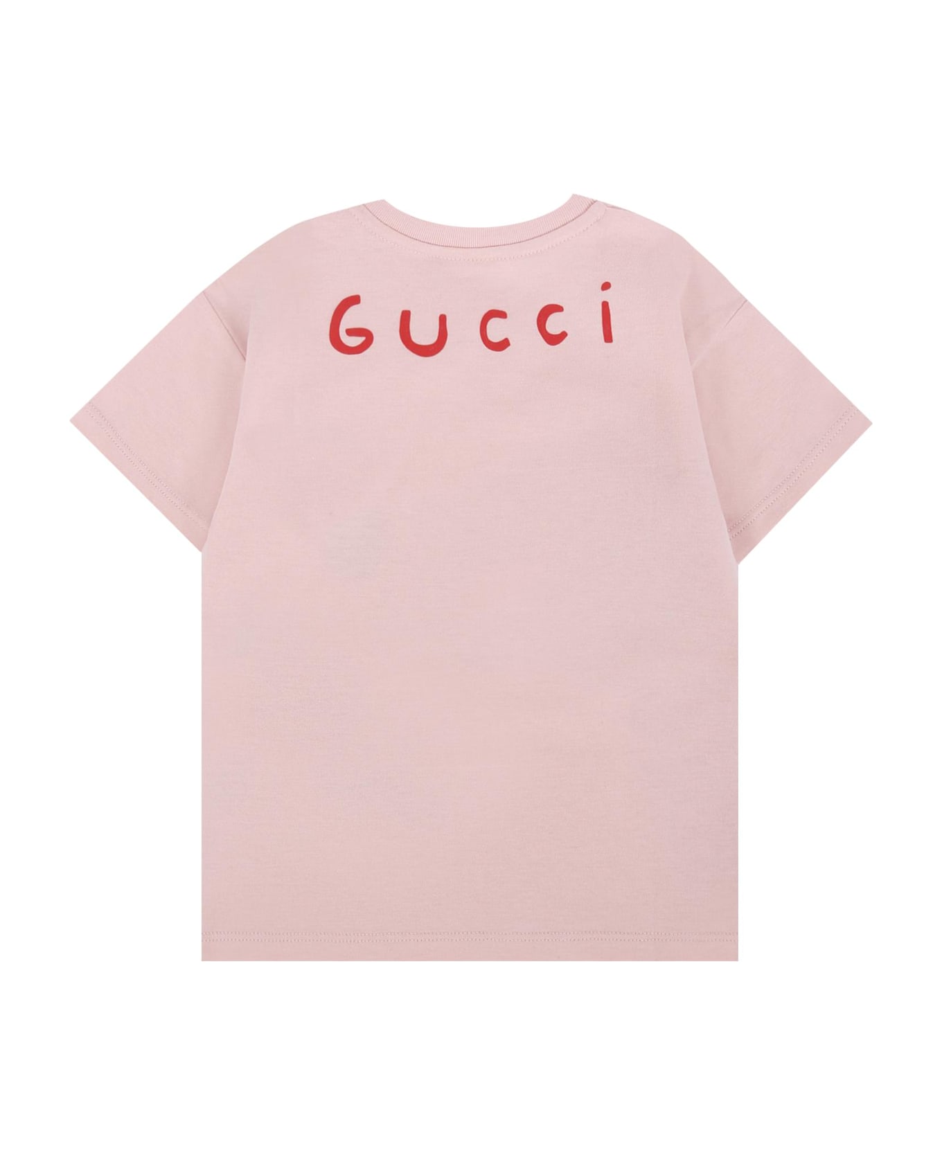 Gucci Pink T-shirt For Girl With Dog - Pink