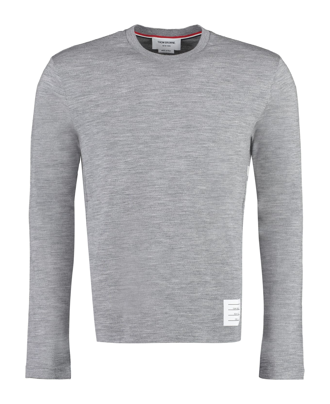 Thom Browne Long Sleeve Wool T-shirt - Light grey
