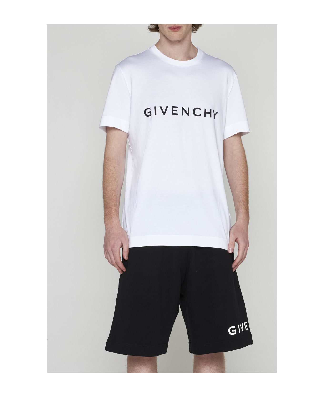 Givenchy logo Logo Cotton Shorts - BLACK