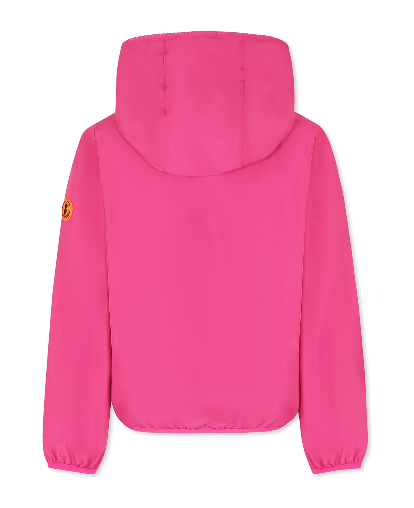 Save the Duck Fuchsia Windbreaker Jacket For Girl With Logo - Fuchsia