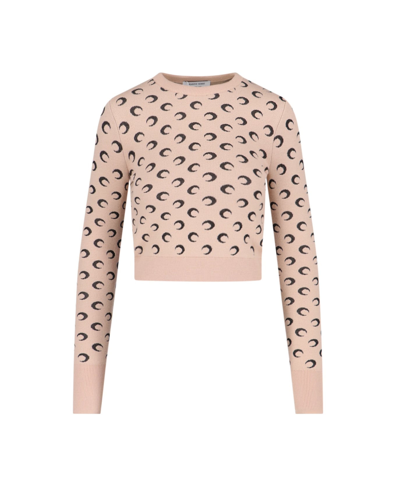 Marine Serre Moon Wool Crop Sweater - NUDE