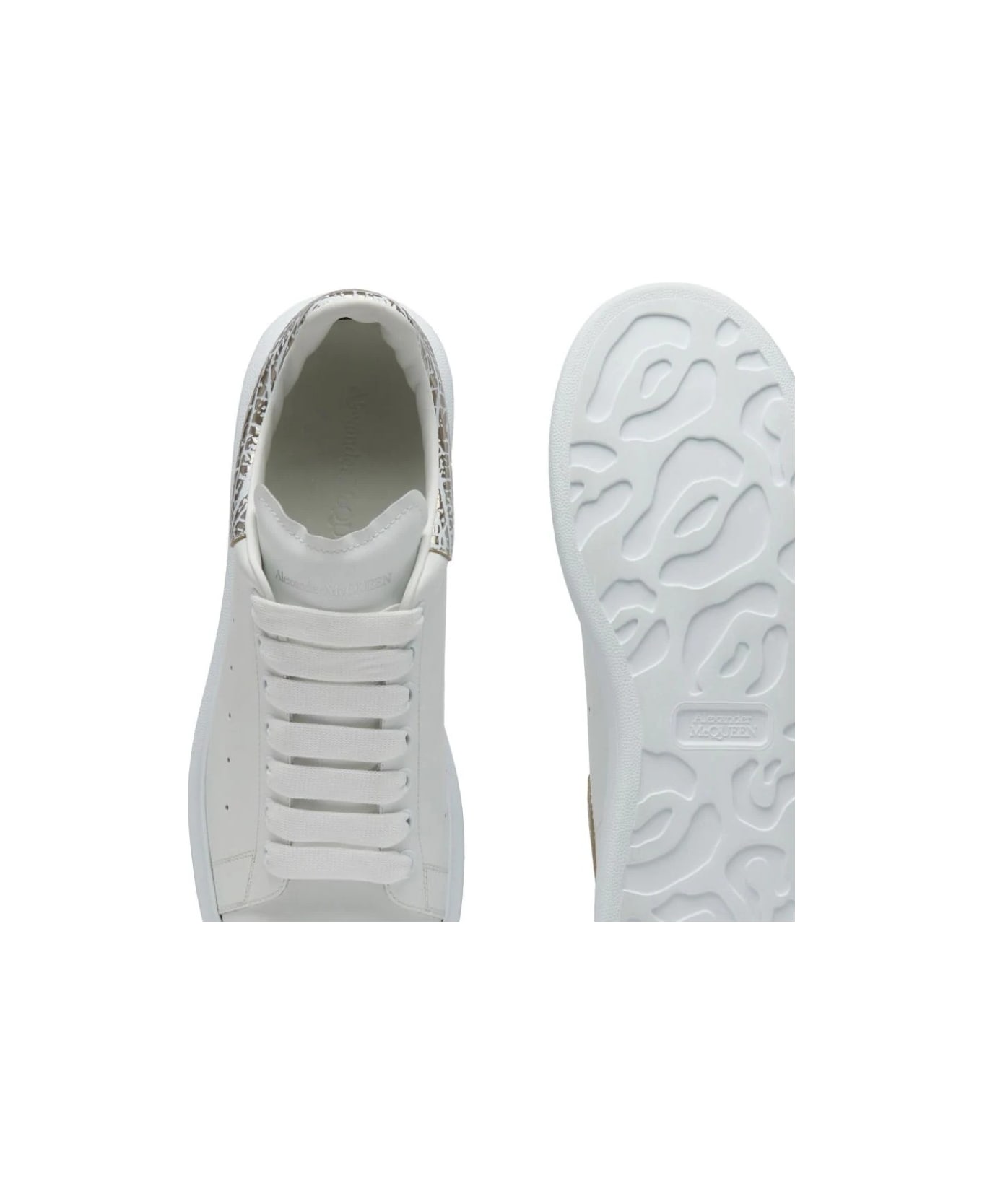 Alexander McQueen Oversized Sneakers In White And Silver - White