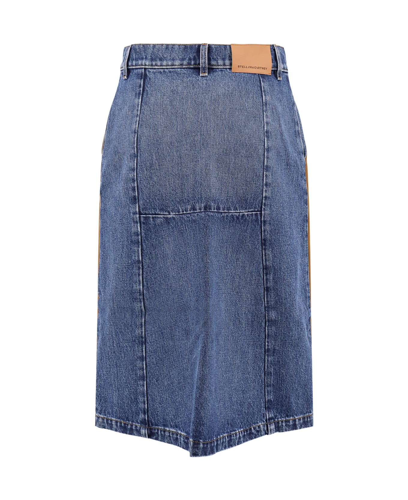 Stella McCartney Denim Skirt With Suede Inserts - MEDIUM VINTAGE BLUE