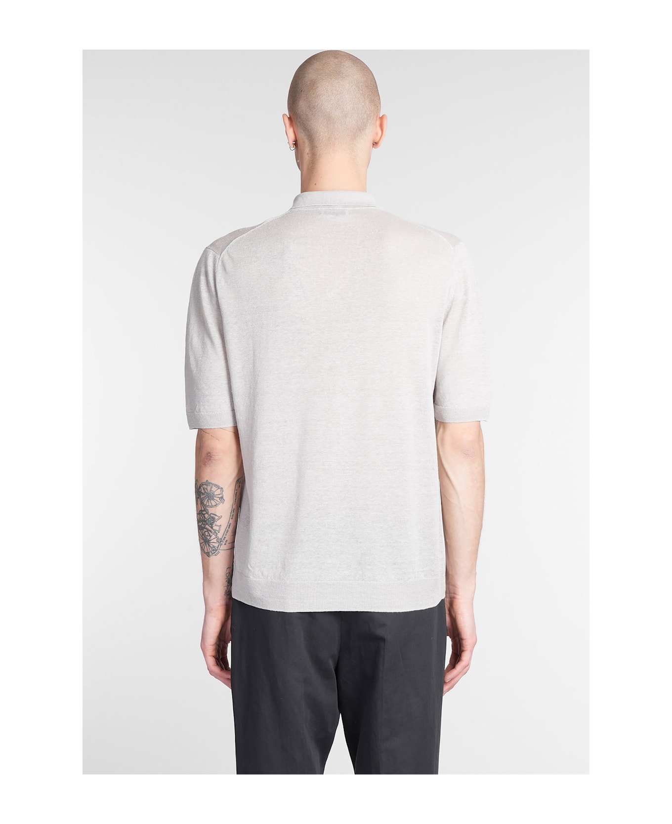 Ballantyne T-shirt In Grey Linen - grey