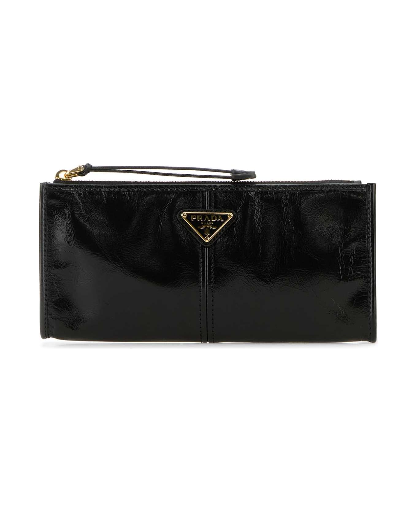 Prada Black Leather Pouch - NERO