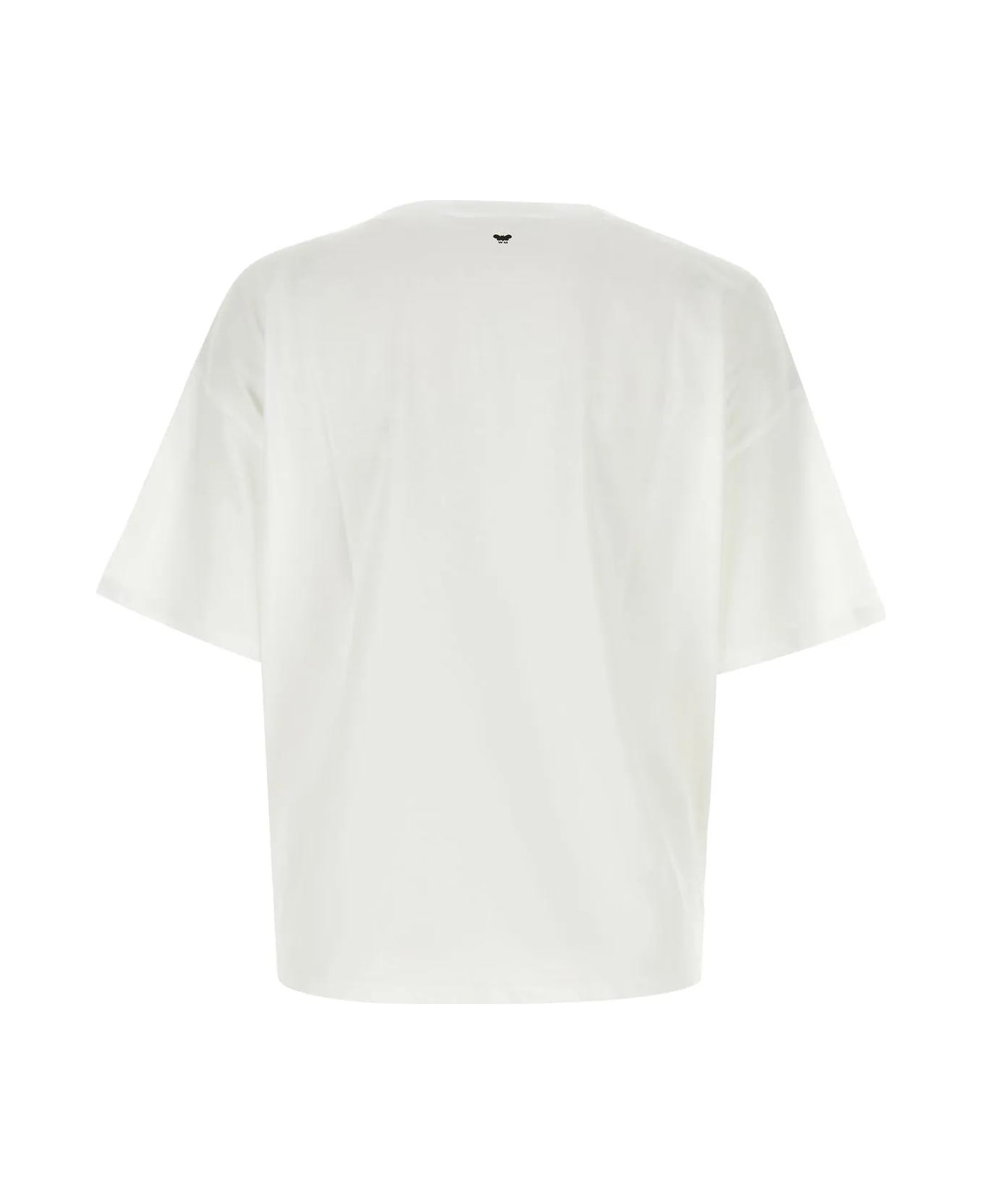 Weekend Max Mara Printed Cotton And Silk Malaga Oversize T-shirt - Bianco Bluette