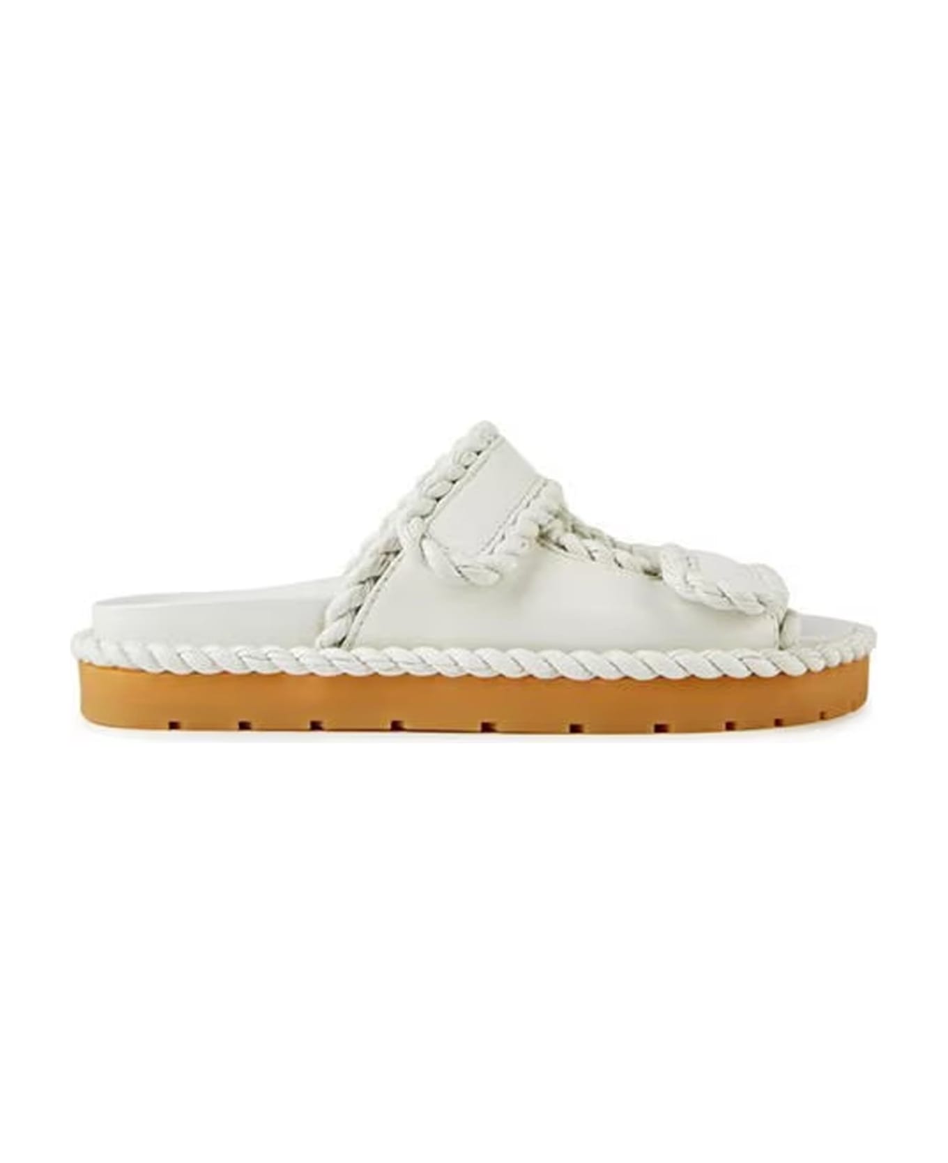 Bottega Veneta Jack Flat Mule Sandals - White