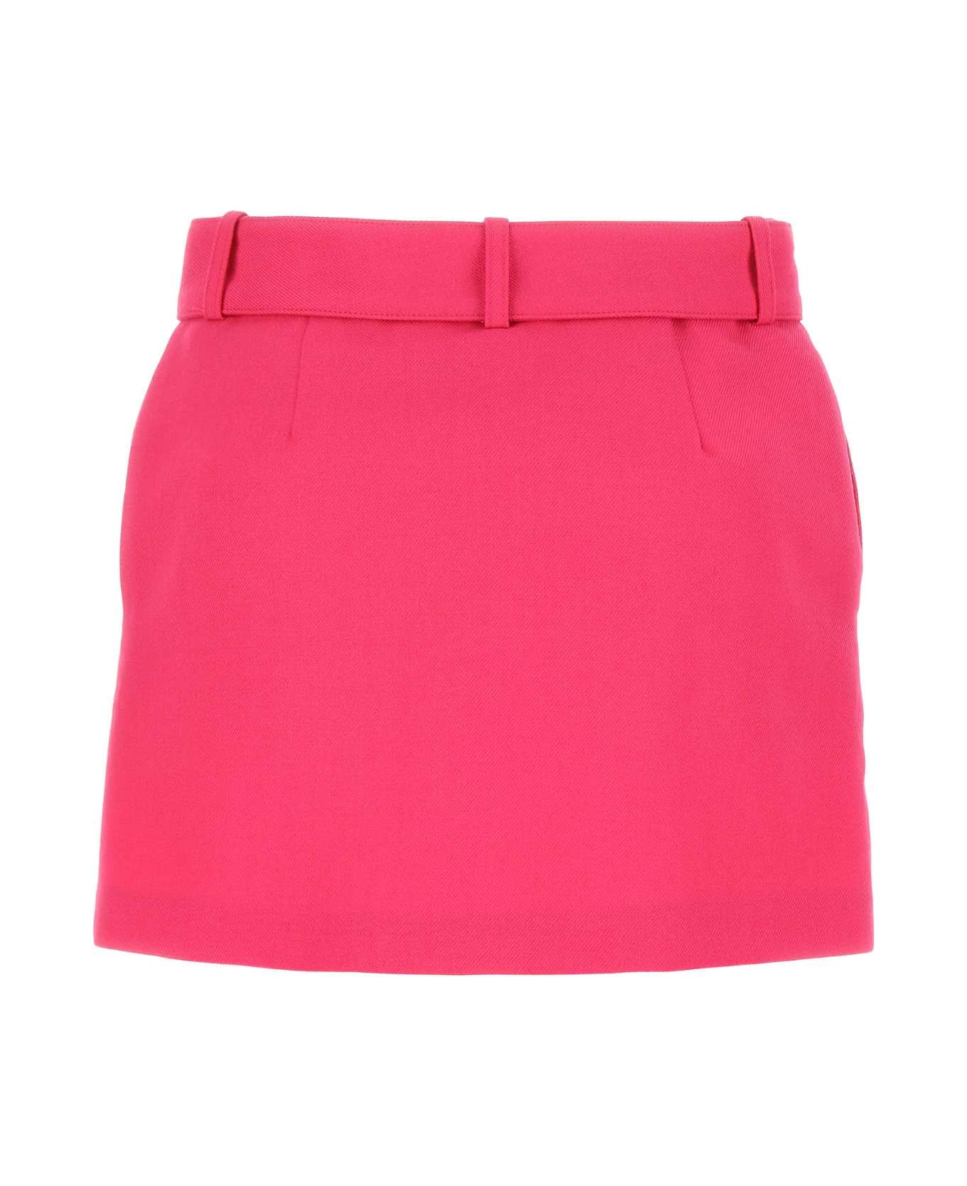 Ami Alexandre Mattiussi Fuchsia Wool Mini Skirt - 618