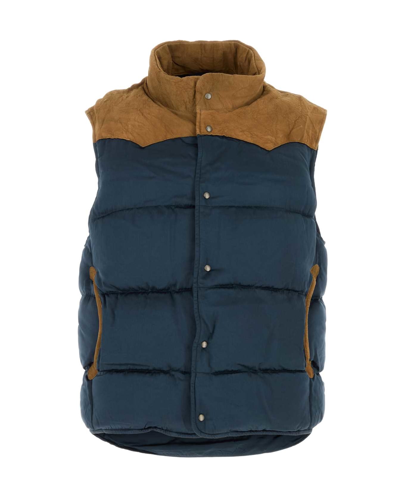 Visvim Blue Rayon Colter Down Jacket - NAVY