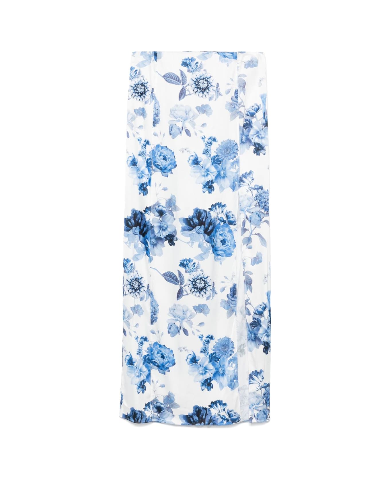 Alice + Olivia Stephine Printed Long Skirt - Clear Blue