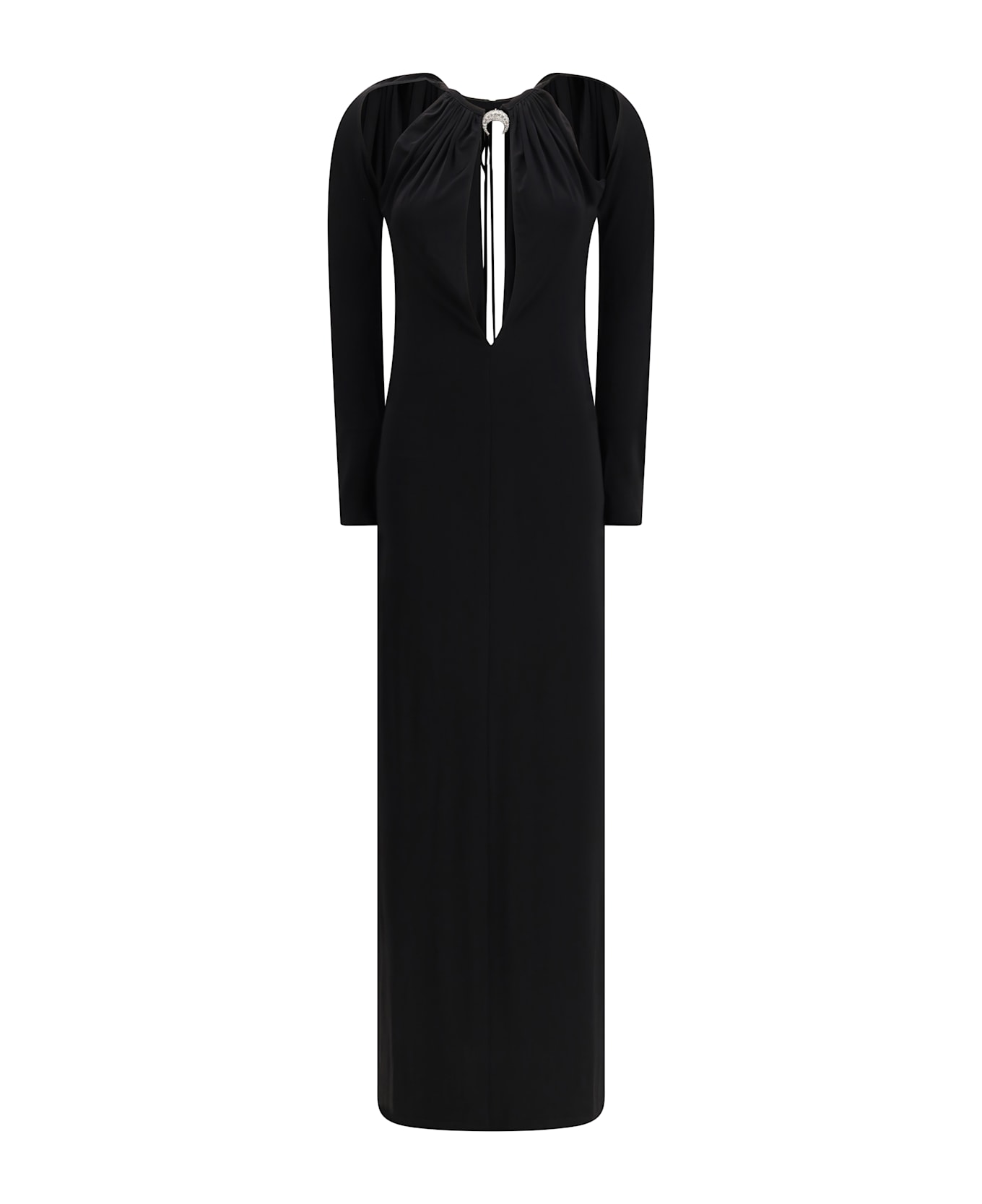 Marine Serre Draped Jersey Long Dress