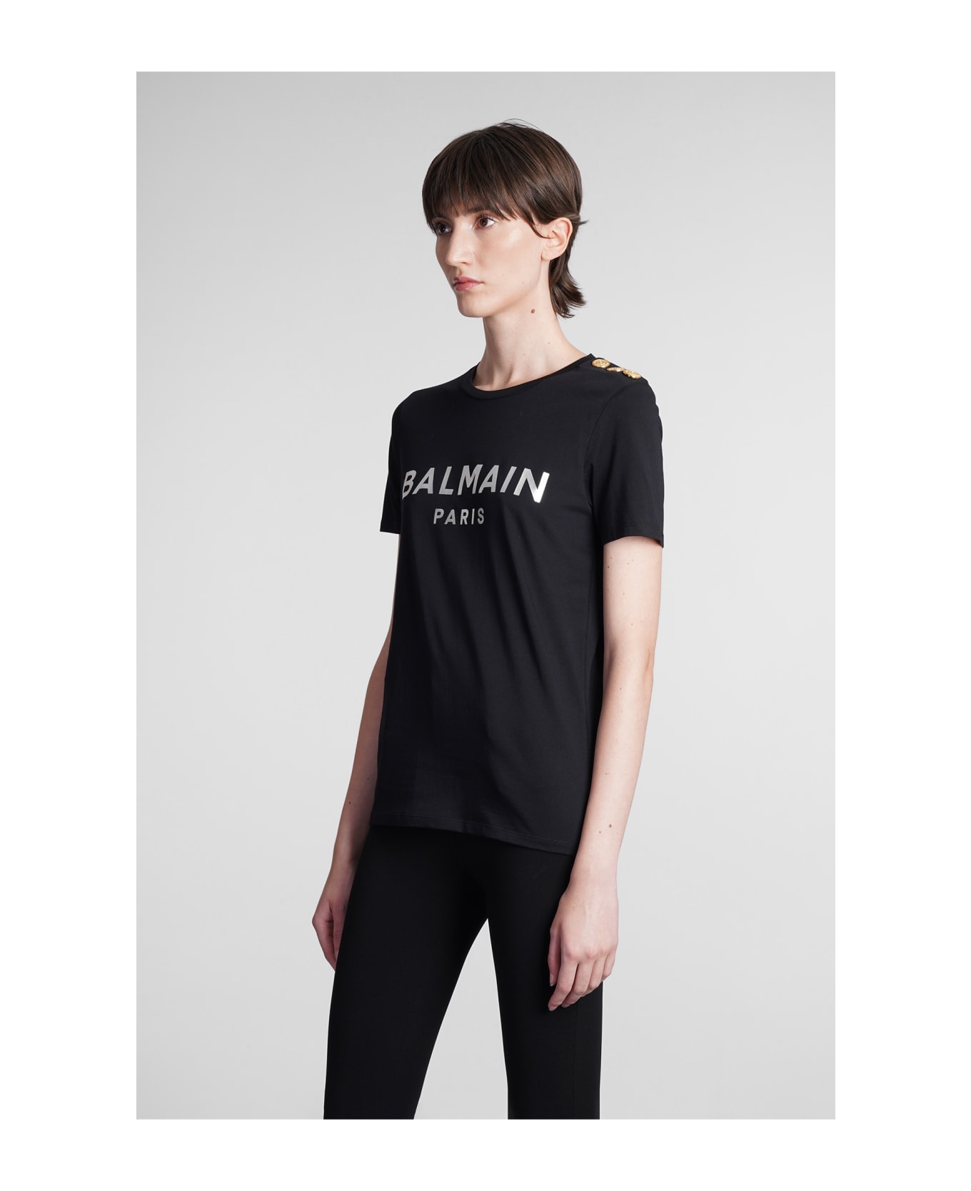 Balmain T-shirt In Black Cotton - Nero