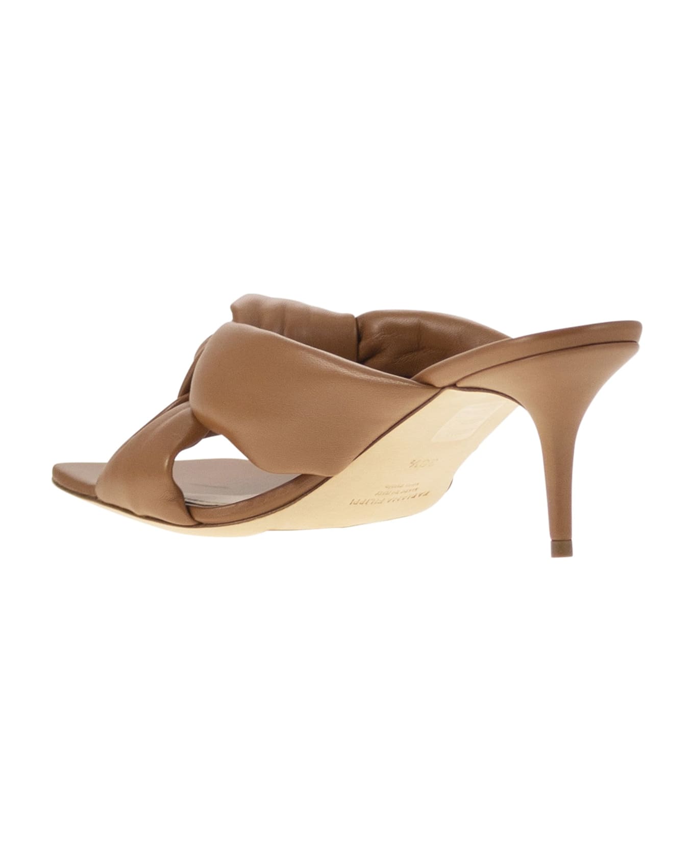 Fabiana Filippi Sandal Mules On Heel And Knot - Leather
