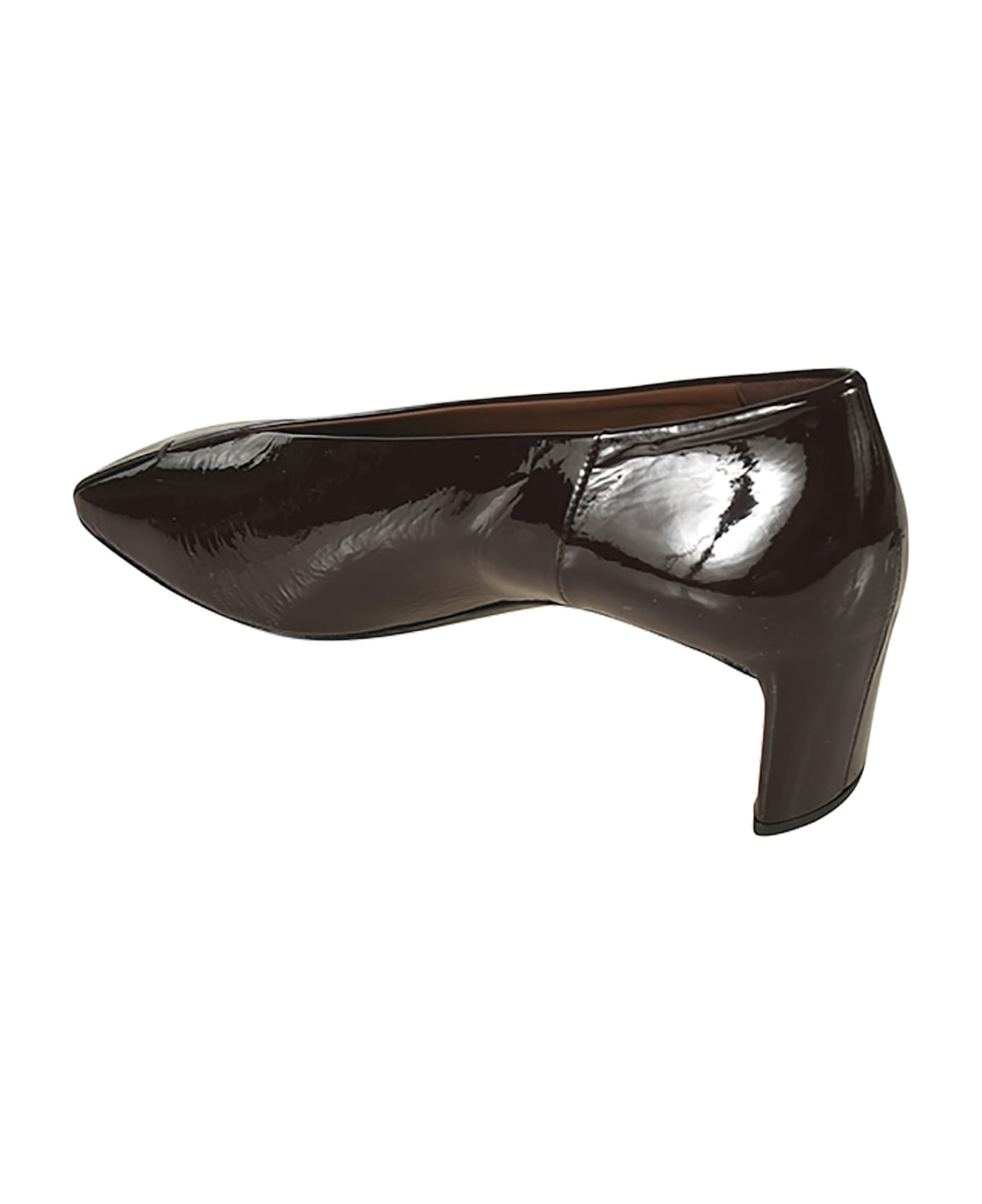 Del Carlo Glossy Square Toe Slide-on Pumps - Caffe'