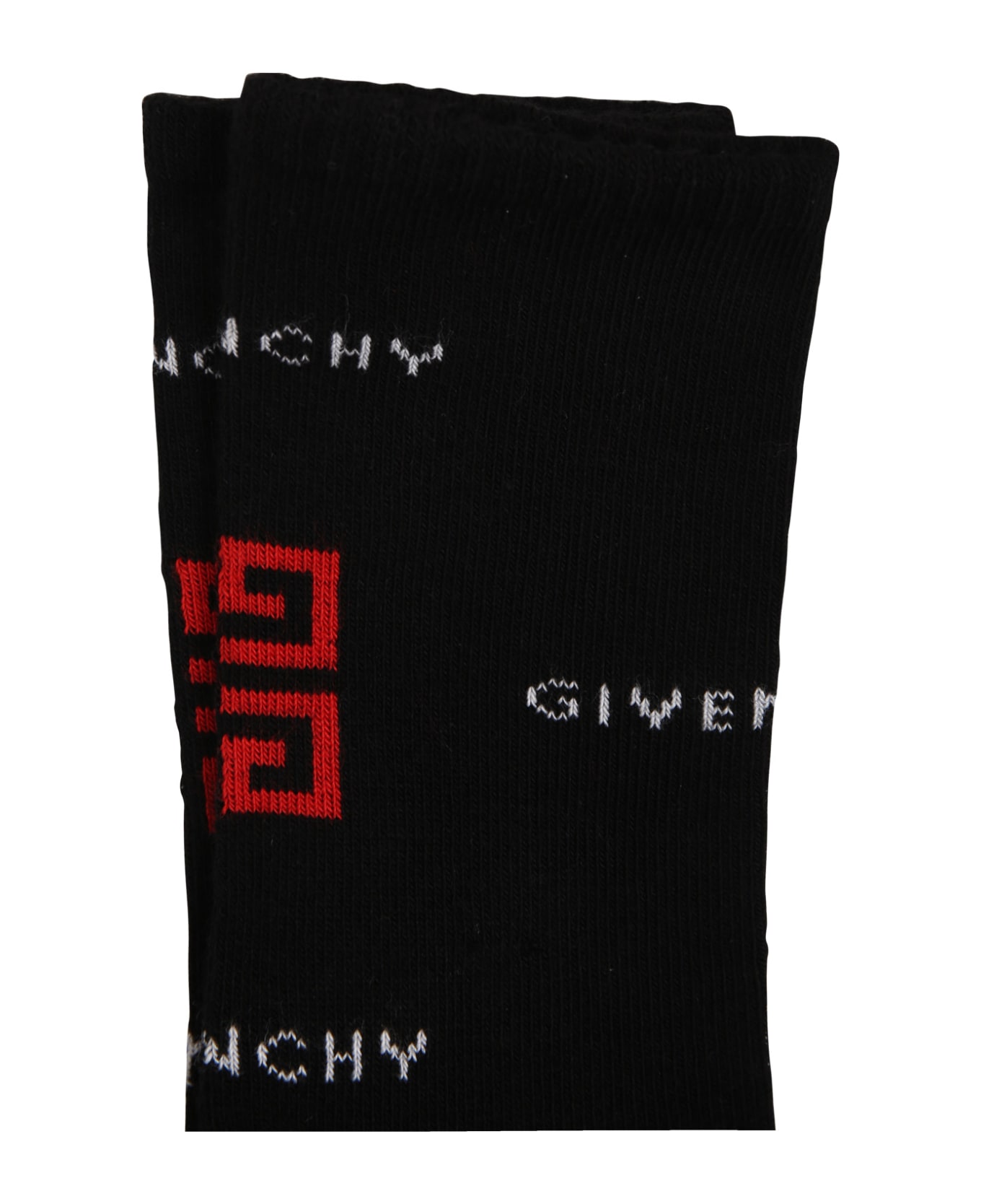Givenchy Black Socks For Boy With Logo - Black