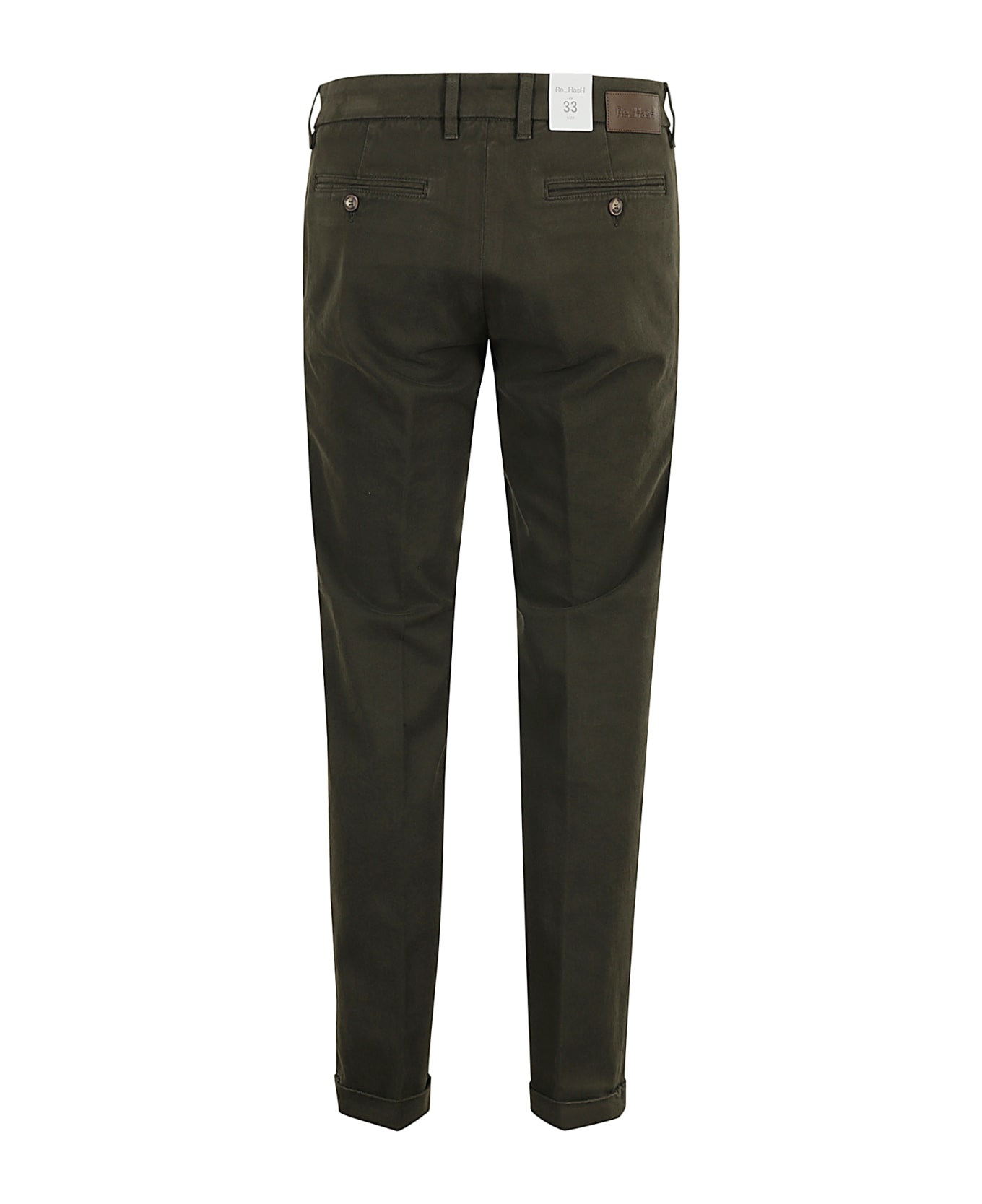 Re-HasH Mucha Chinos Gabardina Stretch - Verde Militare