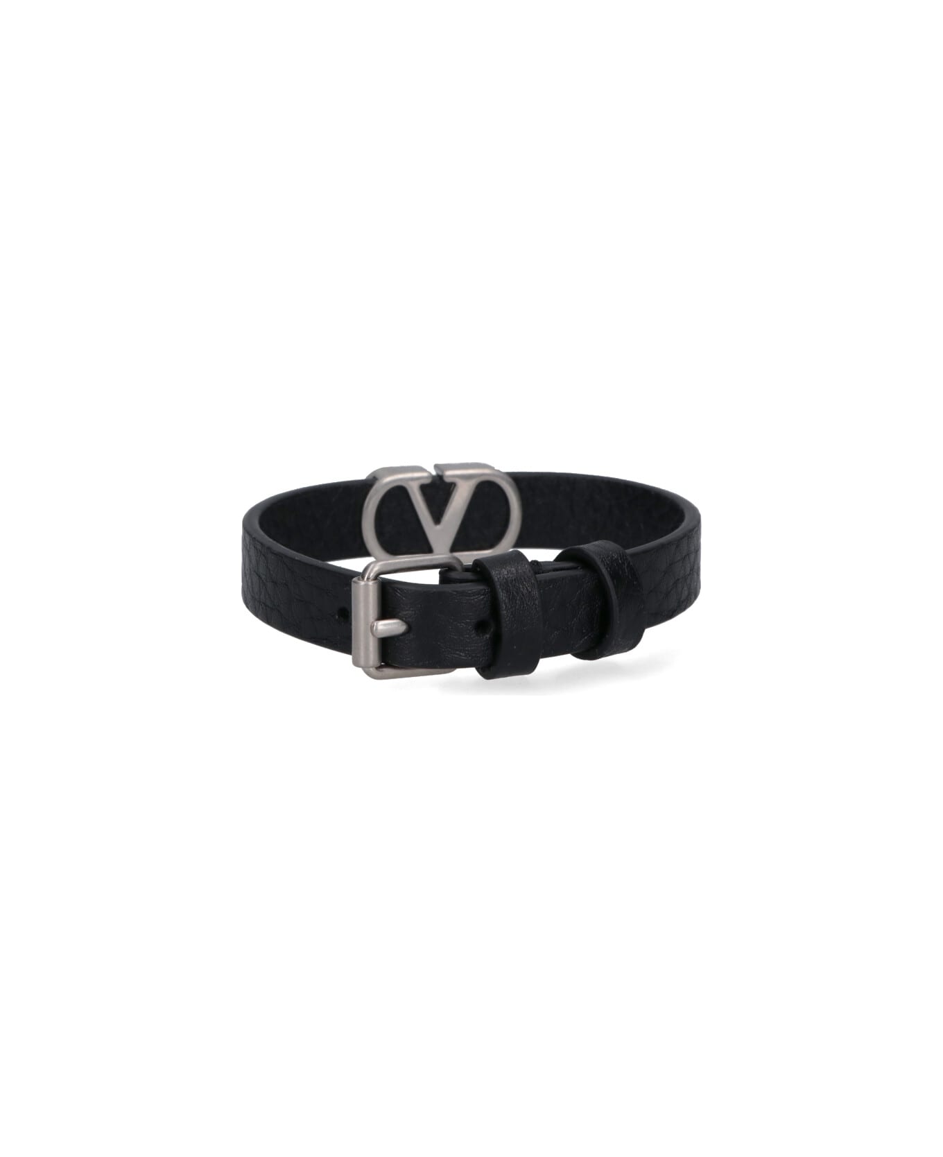 Valentino Garavani 'vlogo Signature' Leather Bracelet - Black  
