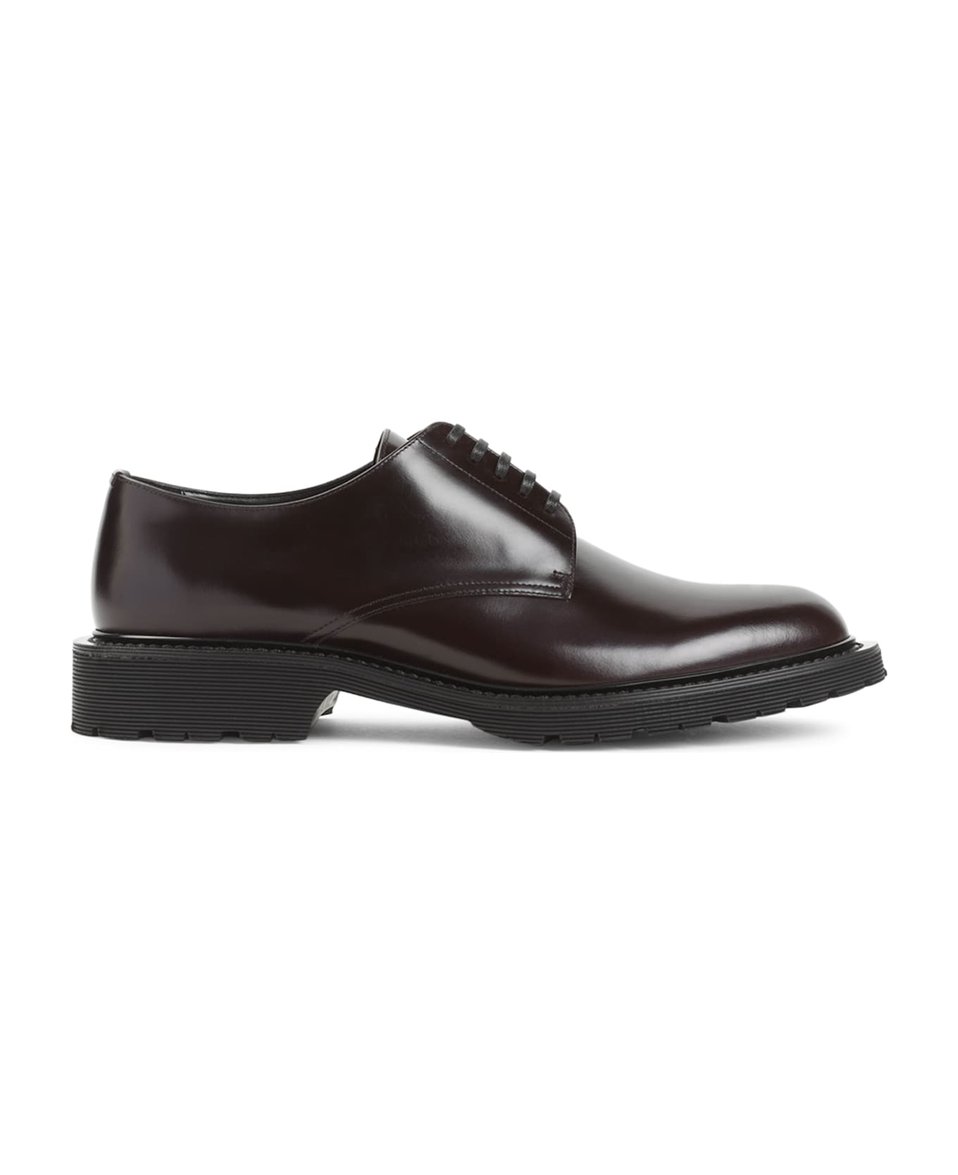 Saint Laurent Almond Toe Lace-up Shoes - Dark Wine