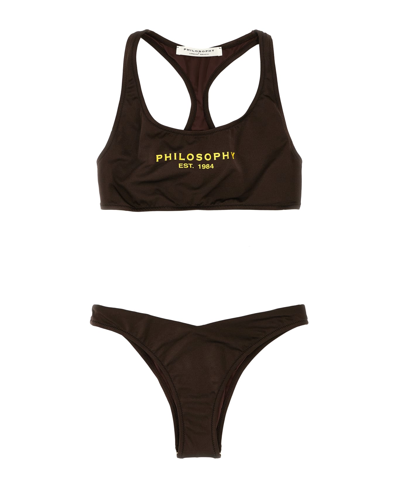 Philosophy di Lorenzo Serafini Logo Print Bikini - Brown 水着