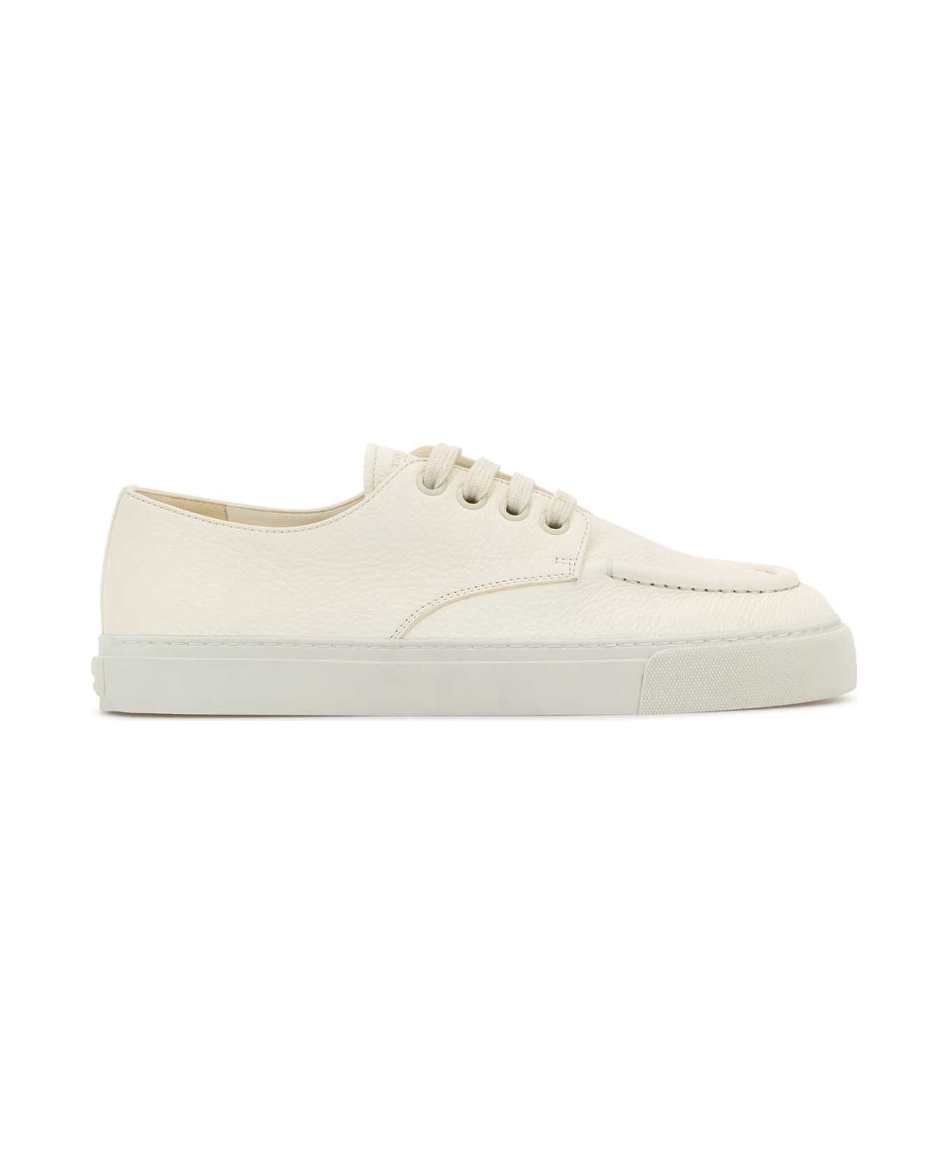 Prada Ivory Leather Sneakers - AVORIO