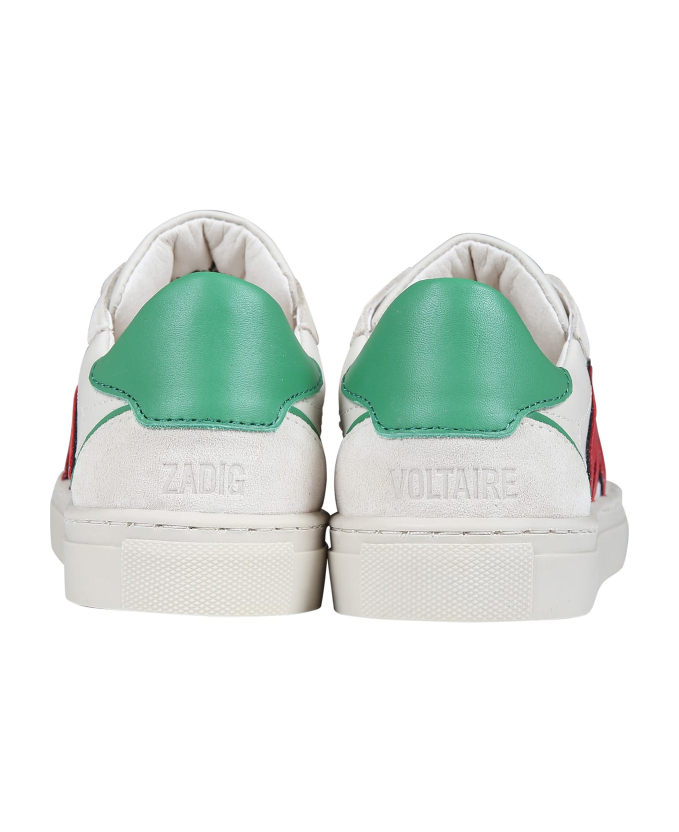 Zadig & Voltaire Ivory Sneakers For Kids With Logo - White