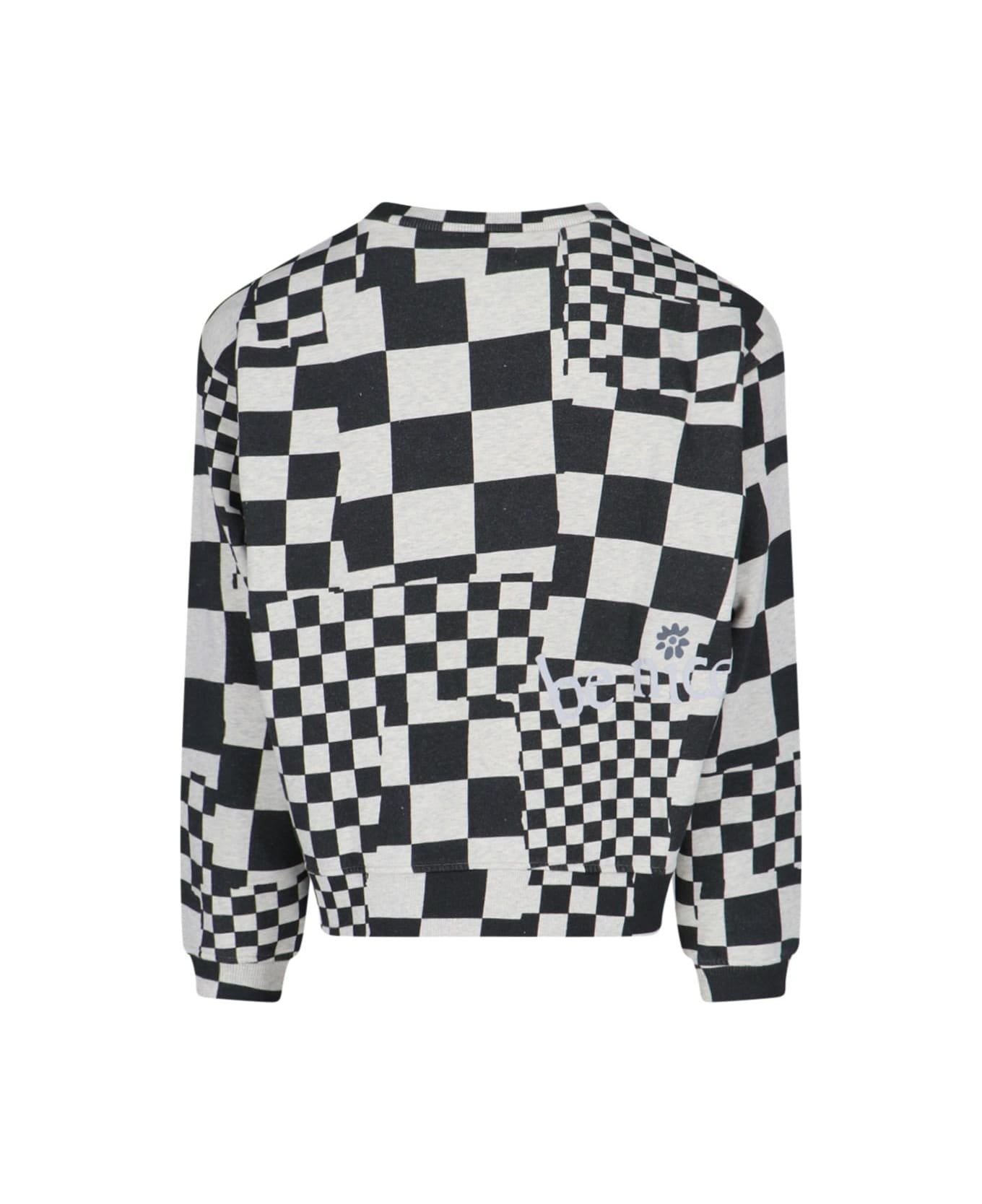 ERL 'check Print' Crew Neck Sweatshirt - Checker