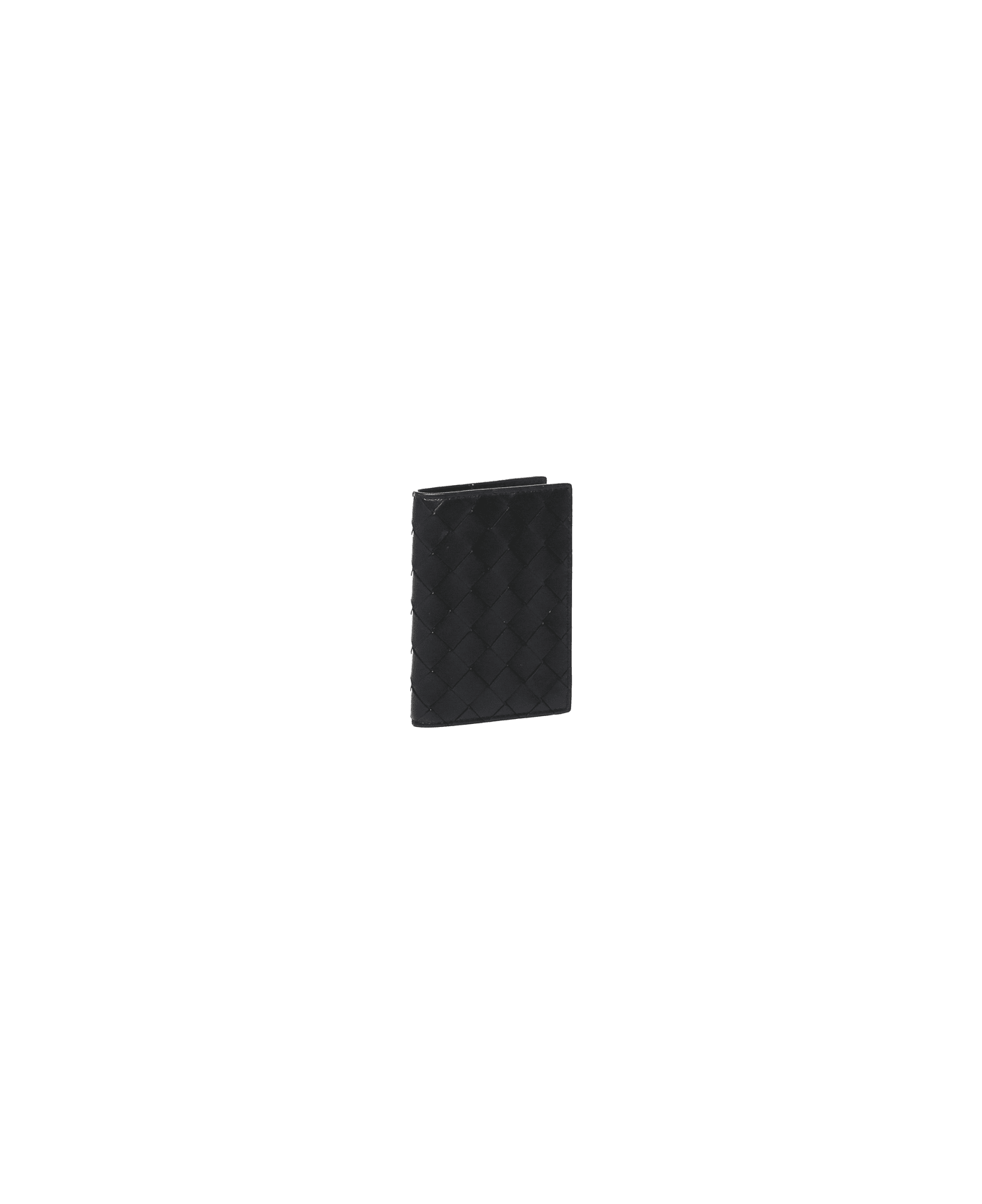 Bottega Veneta Braided Passport Holder - BLACK