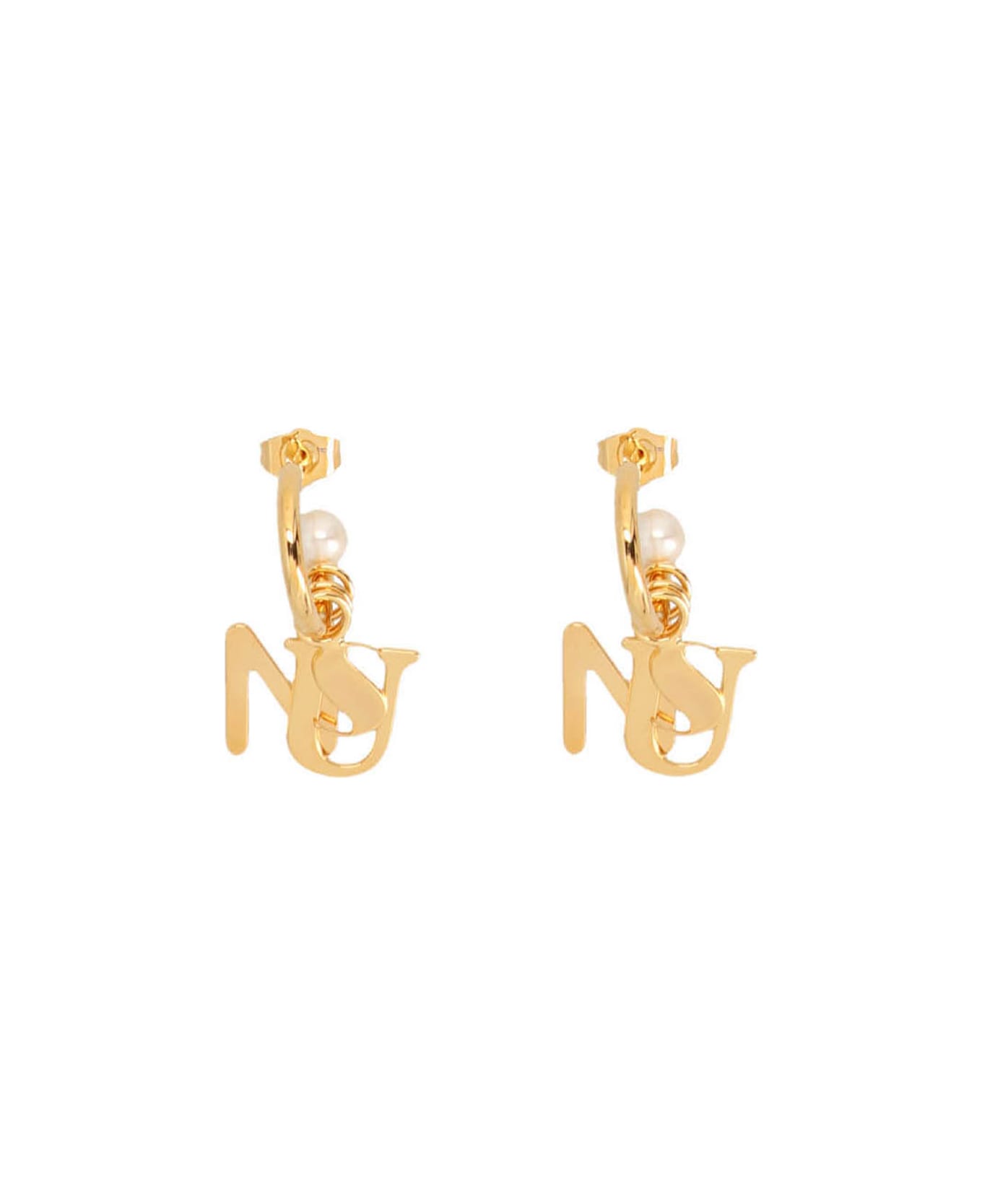 Sunnei Logo Pearl Earrings - Gold