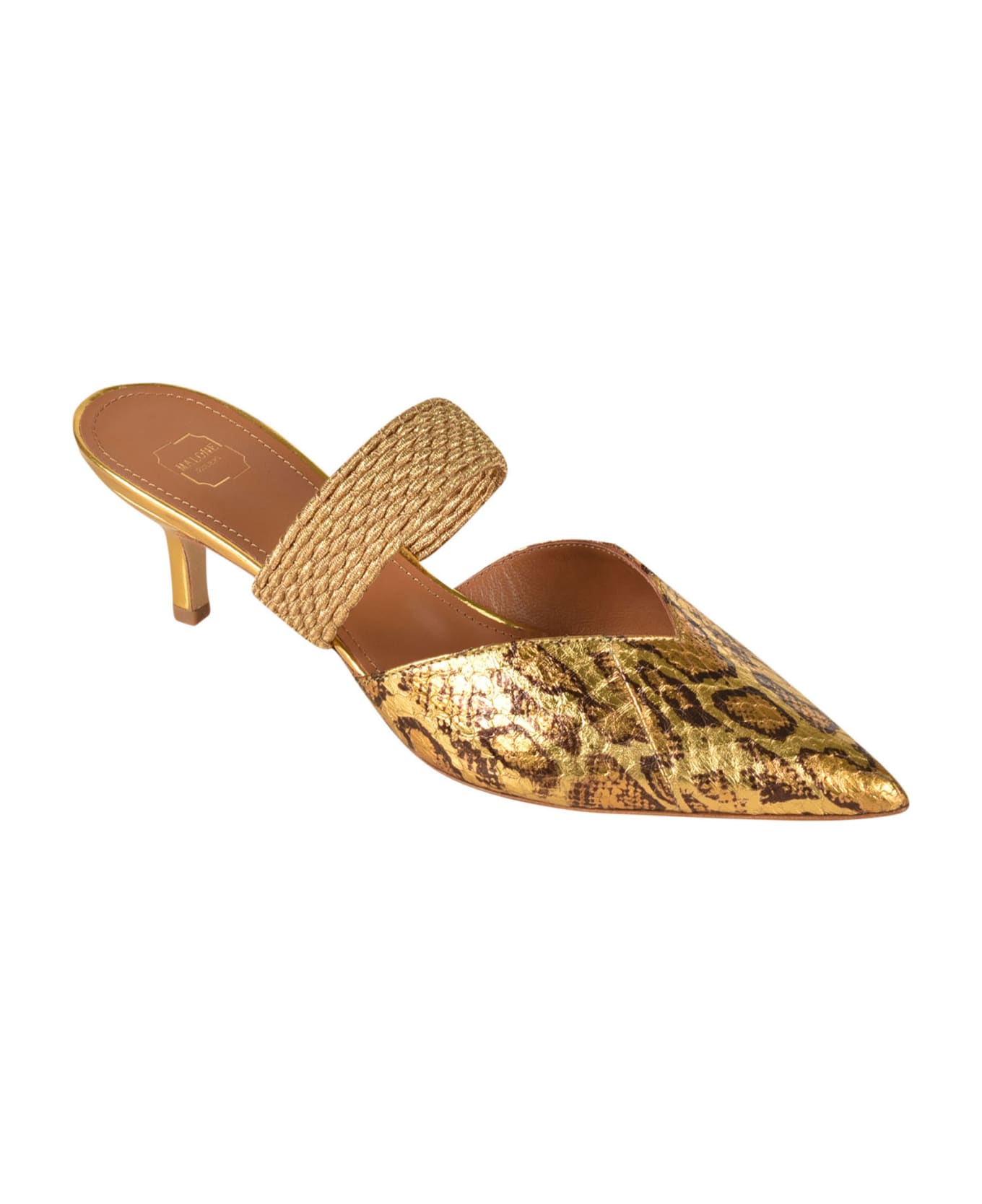 Malone Souliers Pointed Toe Mules - Gold