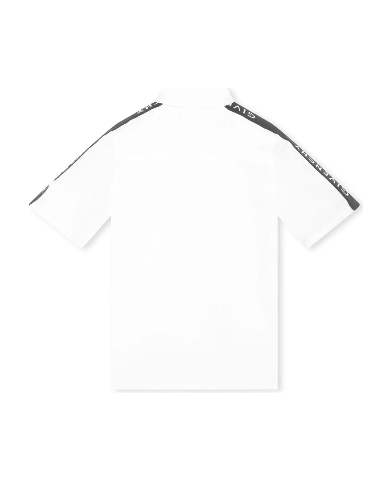 Givenchy White Shirt With Zip And Logo Bands - White