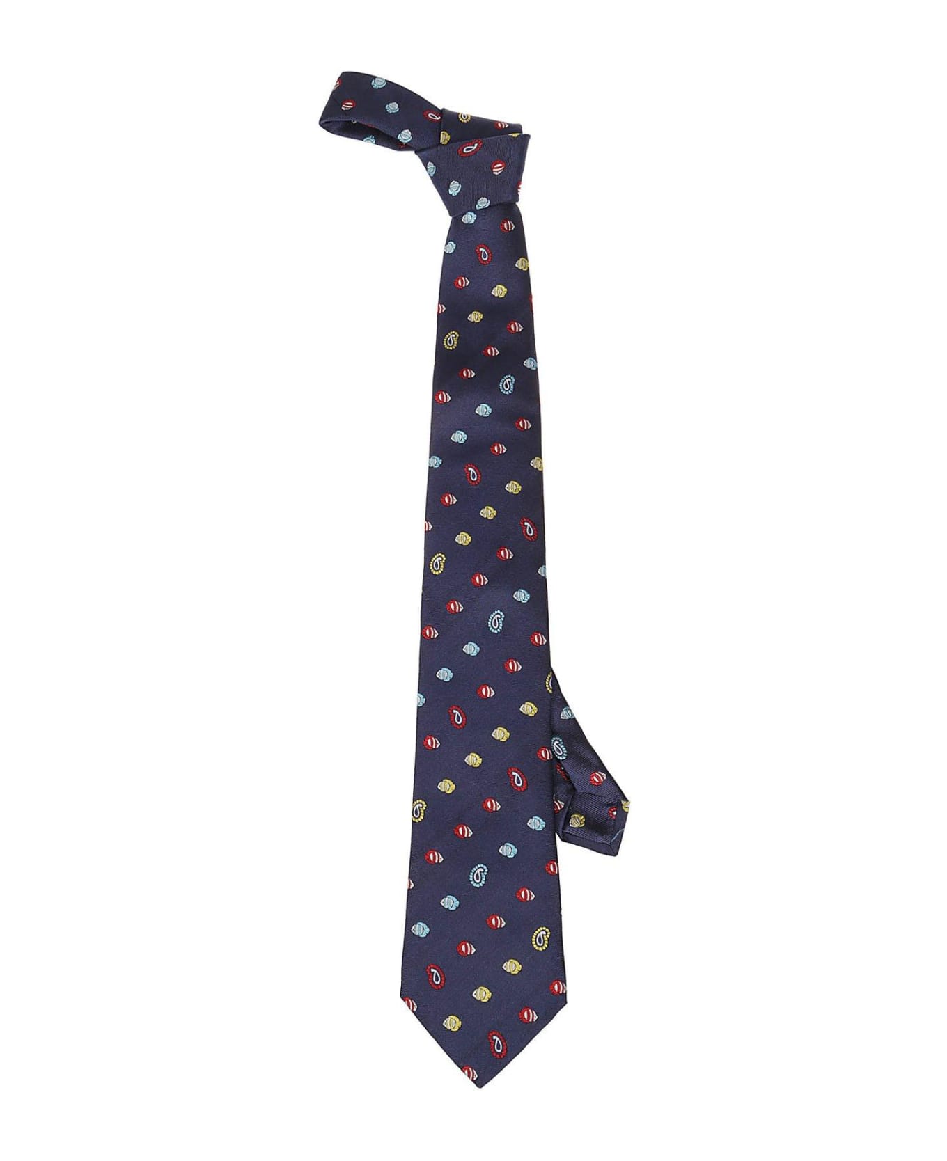 Etro Paisley Jacquard Pointed-tip Tie - Blue