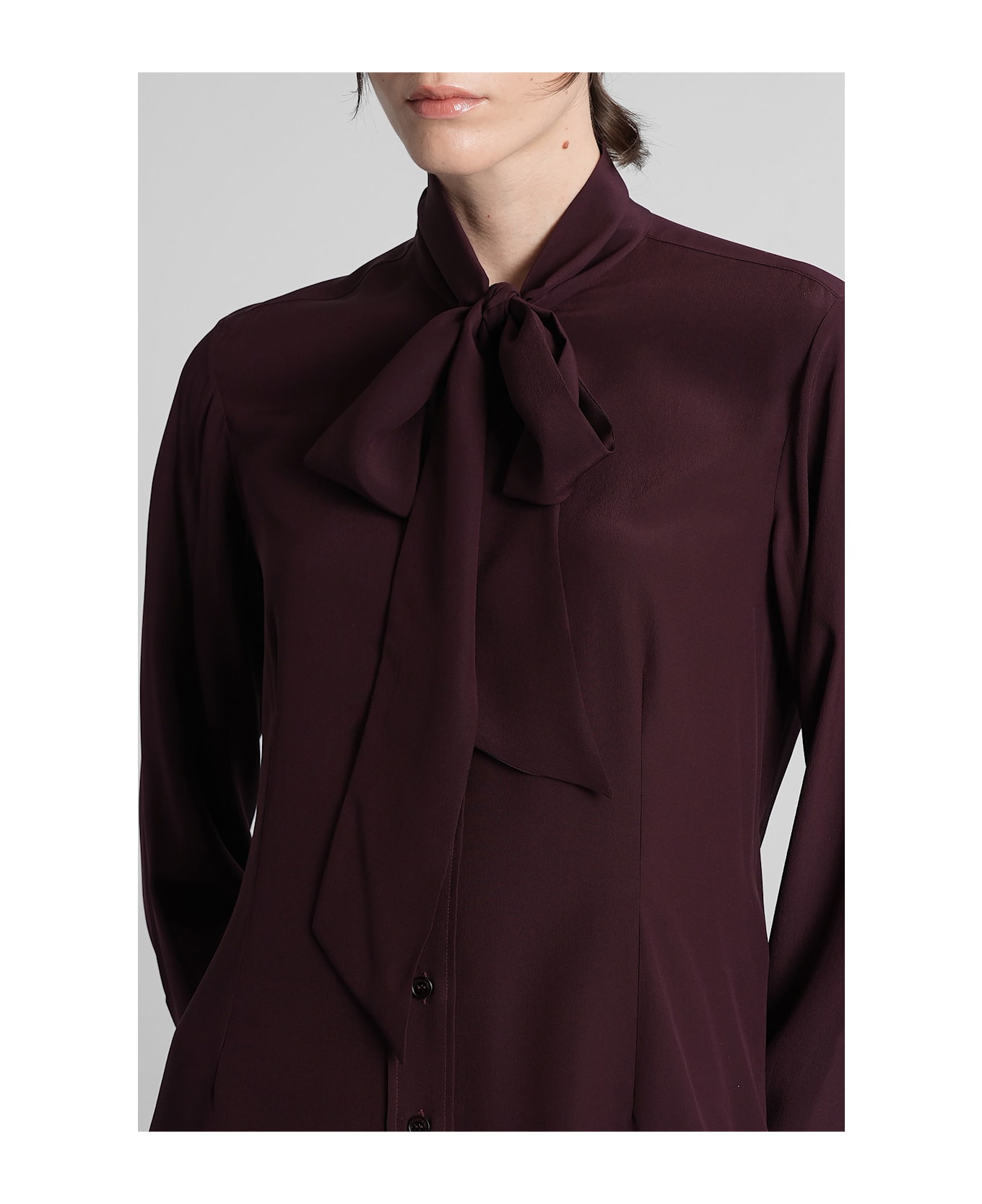 Stella McCartney Shirt In Bordeaux Silk - bordeaux