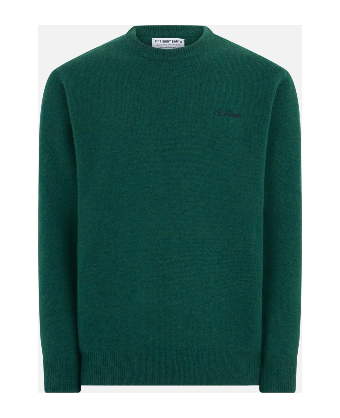 MC2 Saint Barth Green Sweater Regent In Lambswool - GREEN
