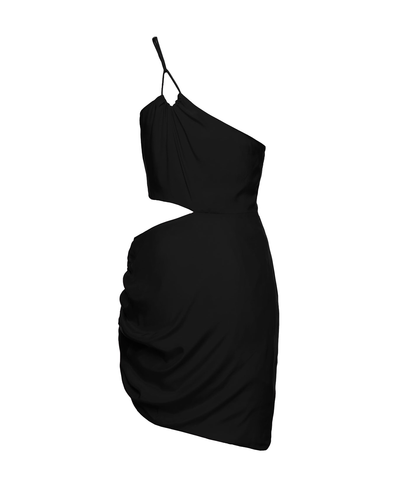 GAUGE81 'midori' One-shoulder Mini Black Dress With Cut-out Detail In Silk Woman Gauge81 - Black