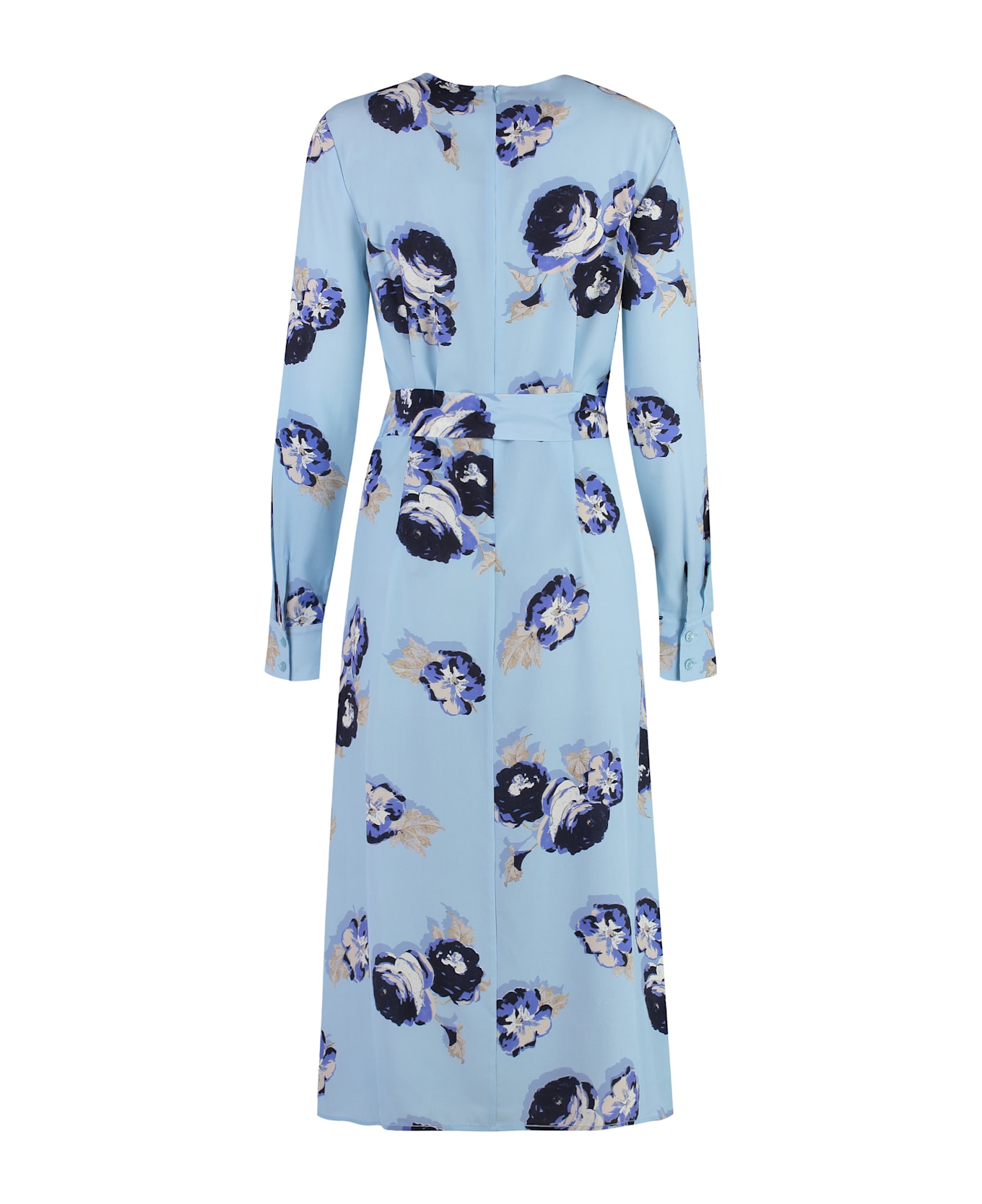 Alfieri 
St.John Printed Silk Dress - Light Blue