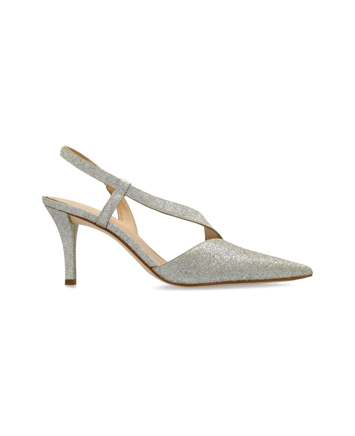 Michael Kors Jaida Glitter Embellished Pumps - Pale Gold