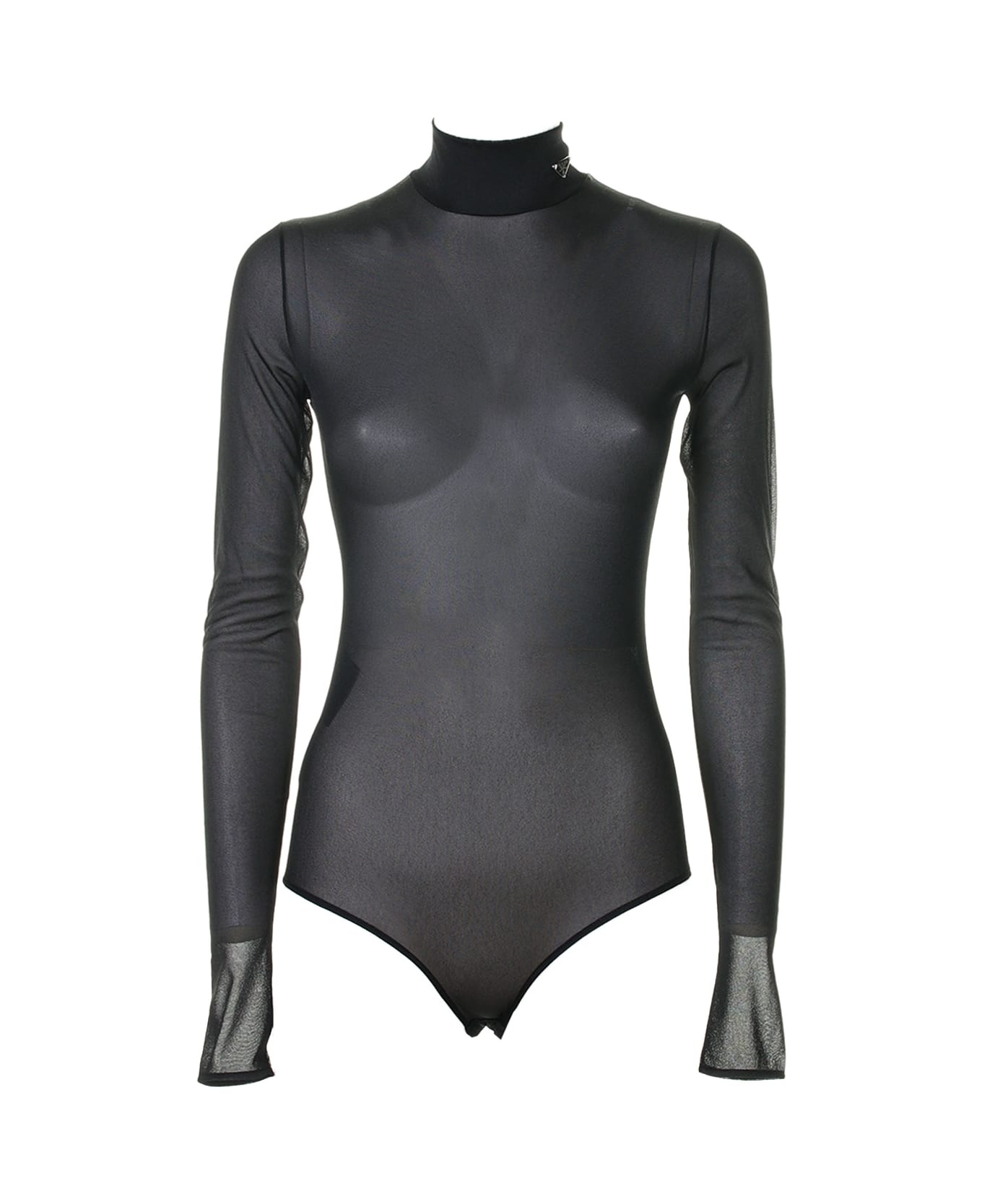 Prada Bodysuit In Gazar Jersey - BLACK ボディスーツ