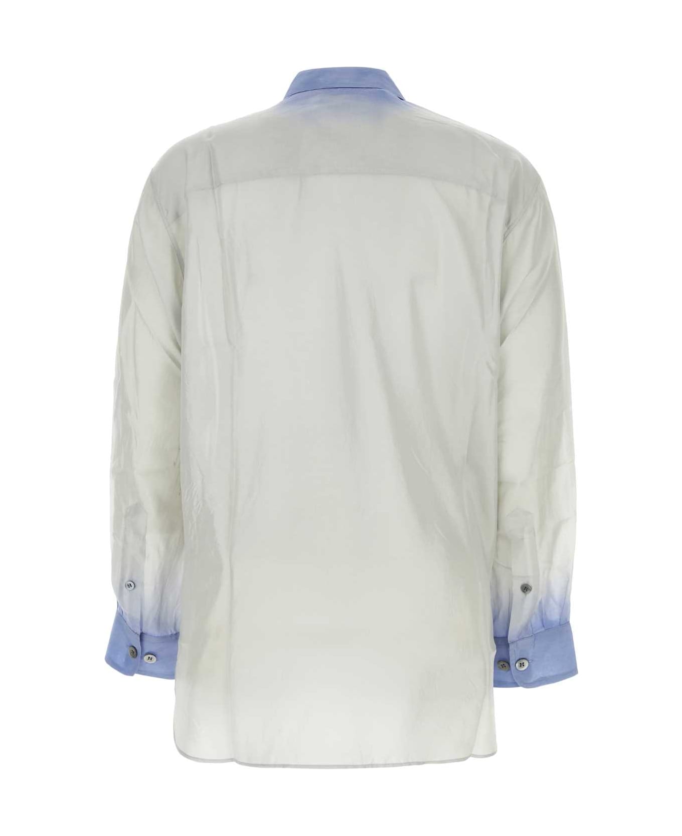 Dries Van Noten Two-tone Silk Calander Shirt - BLUE