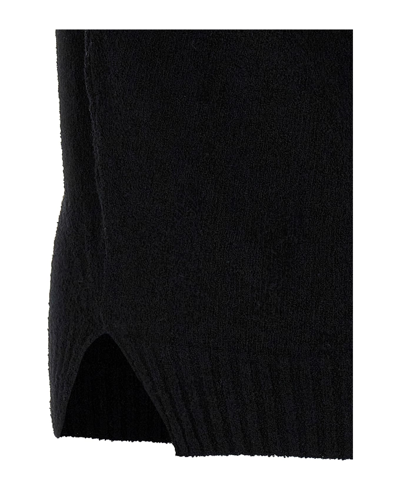 Ma
ry
ya Bouclé Cotton Polo Shirt - Black  