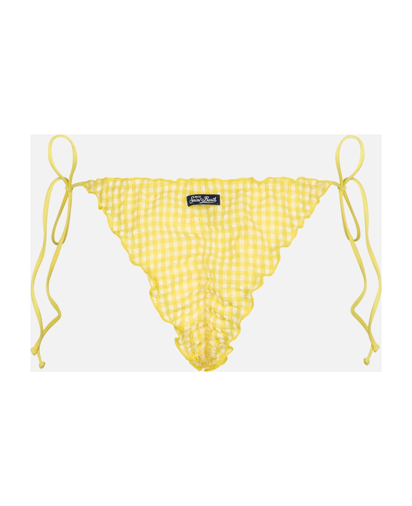 MC2 Saint Barth Woman Seersucker Cheeky Swim Briefs Miami - YELLOW